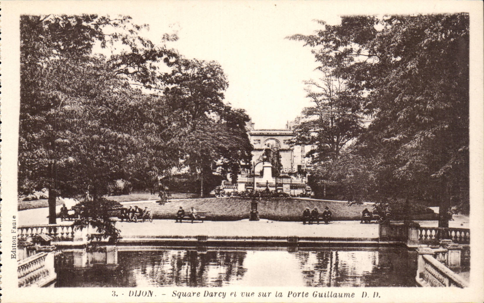 Dijon - allgemeiner Garten Darcy und Anblick auf dem Guillaume-Gatter - CPA