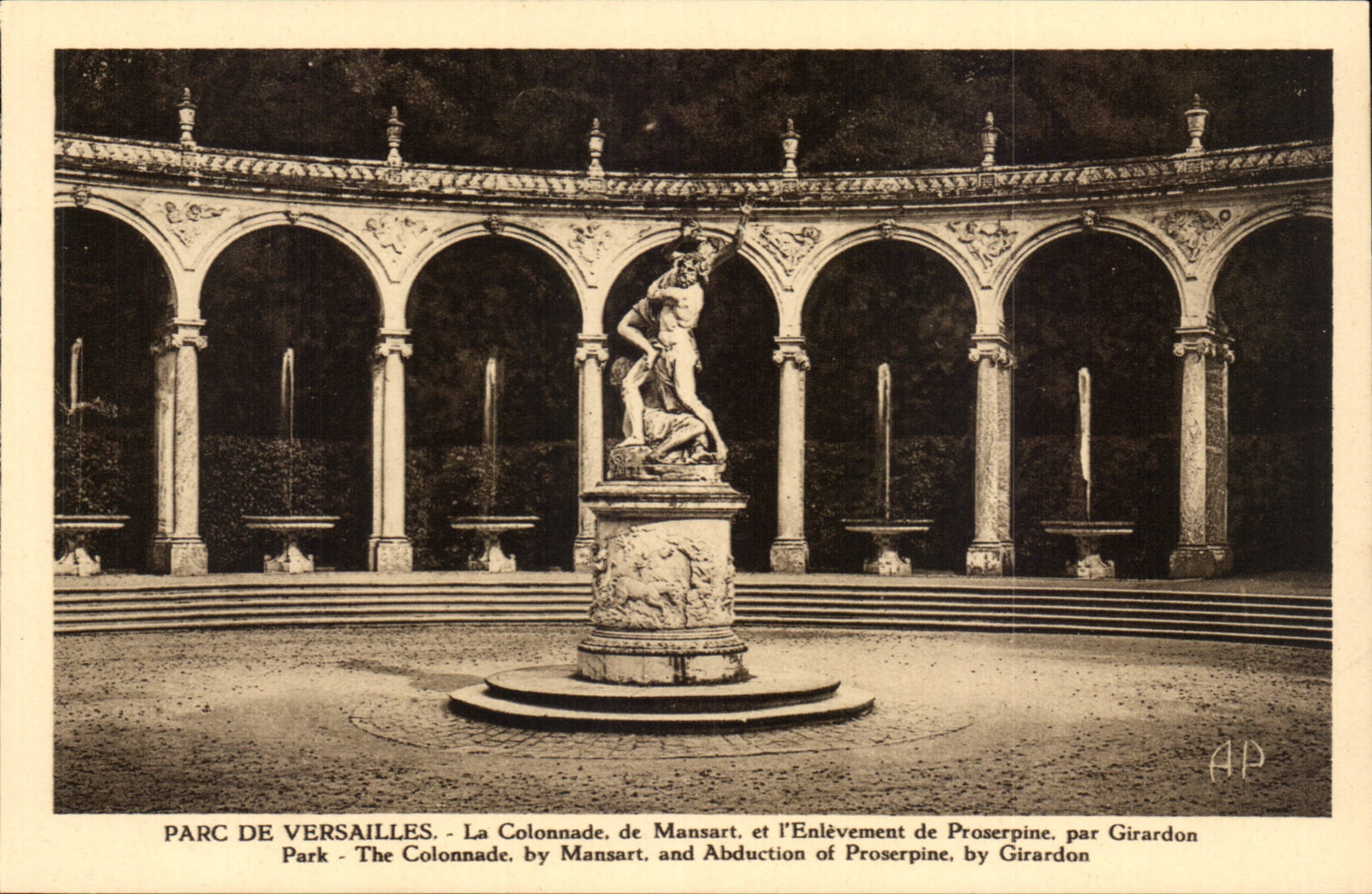 Versailles - Park of Versailles - the Colonnade of Mansart - and the Removal of Proserpine CPA