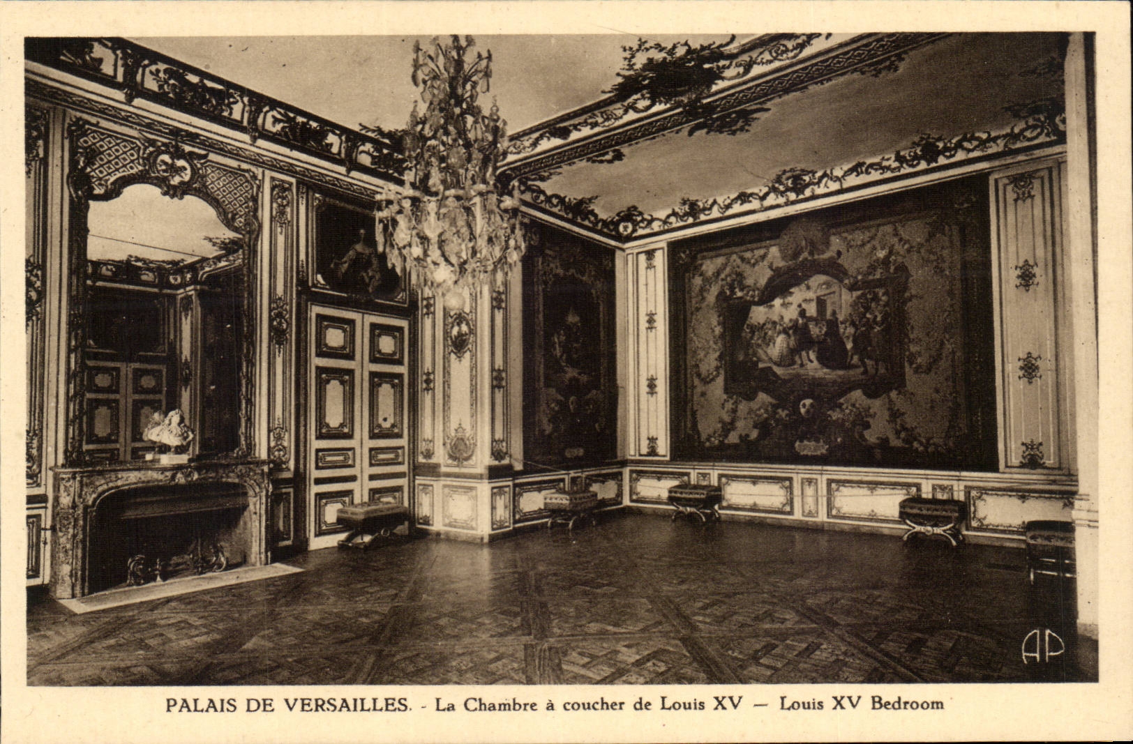 Versailles - Palate of Versailles - the room has Coucher of Louis XV - CPA