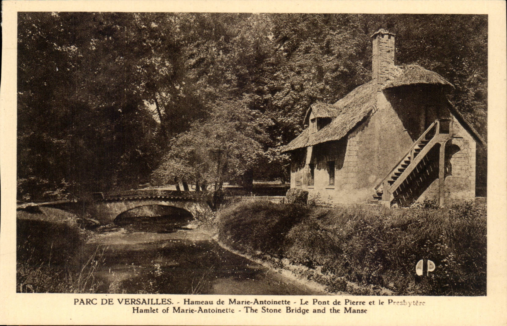 Versailles - Park of Small Trianon - Hamlet of Marie Antoinette - the Bridge of Pierre - CPA