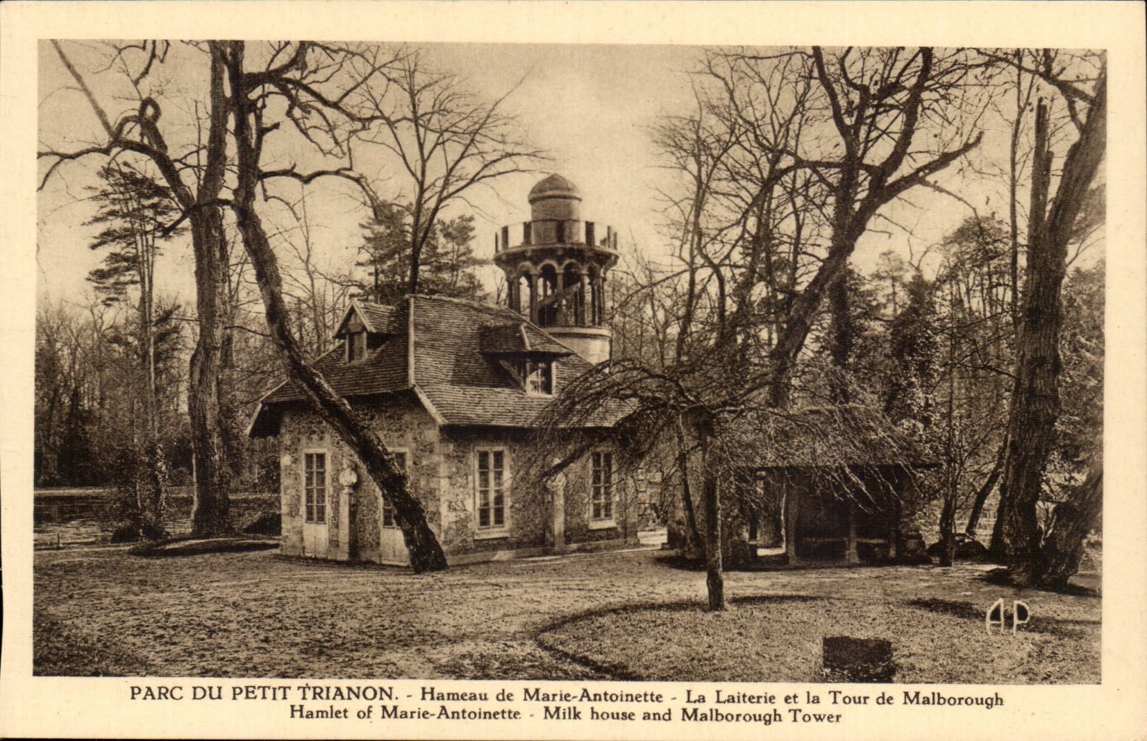 Versailles - Park of Small Trianon - Hamlet of Marie Antoinette - Laitiere and the Tower of Malborough- CPA