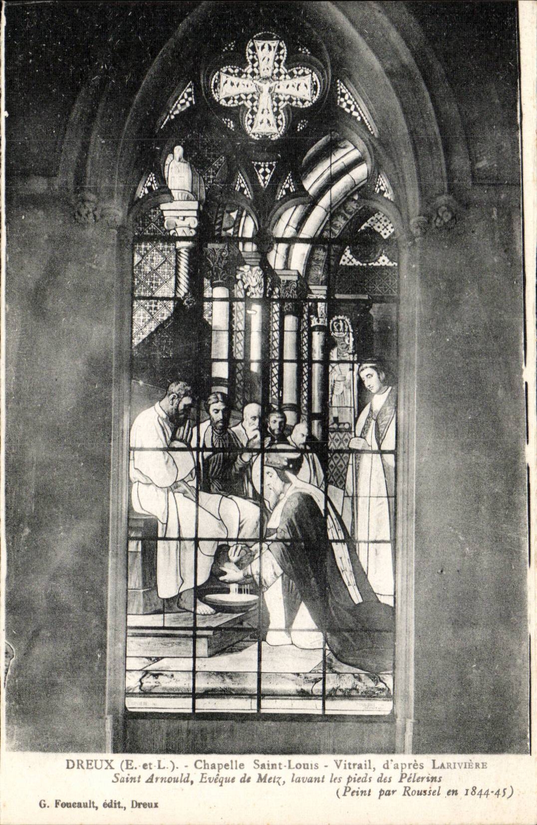 Dreux - Vault Holy Louis - Stained glass - Saint Arnould - Eveche of Metz - CPA