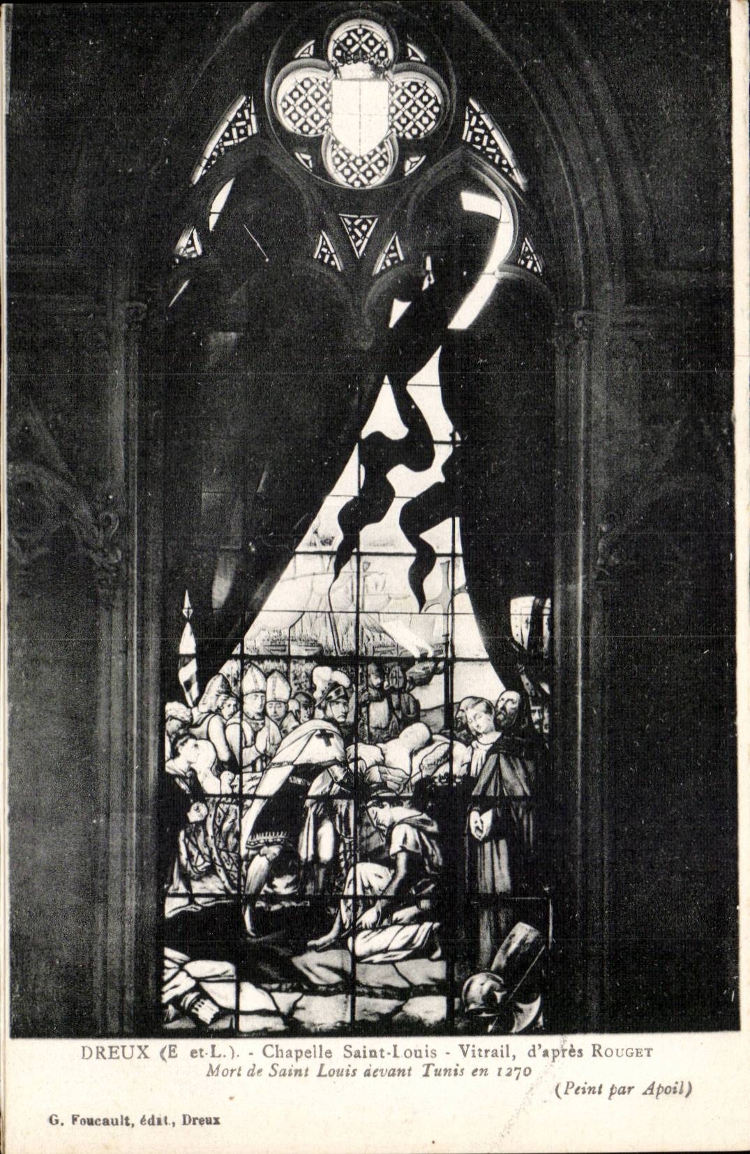 Dreux - Vault Saint Louis - Stained glass - Died of Saint Louis - CPA