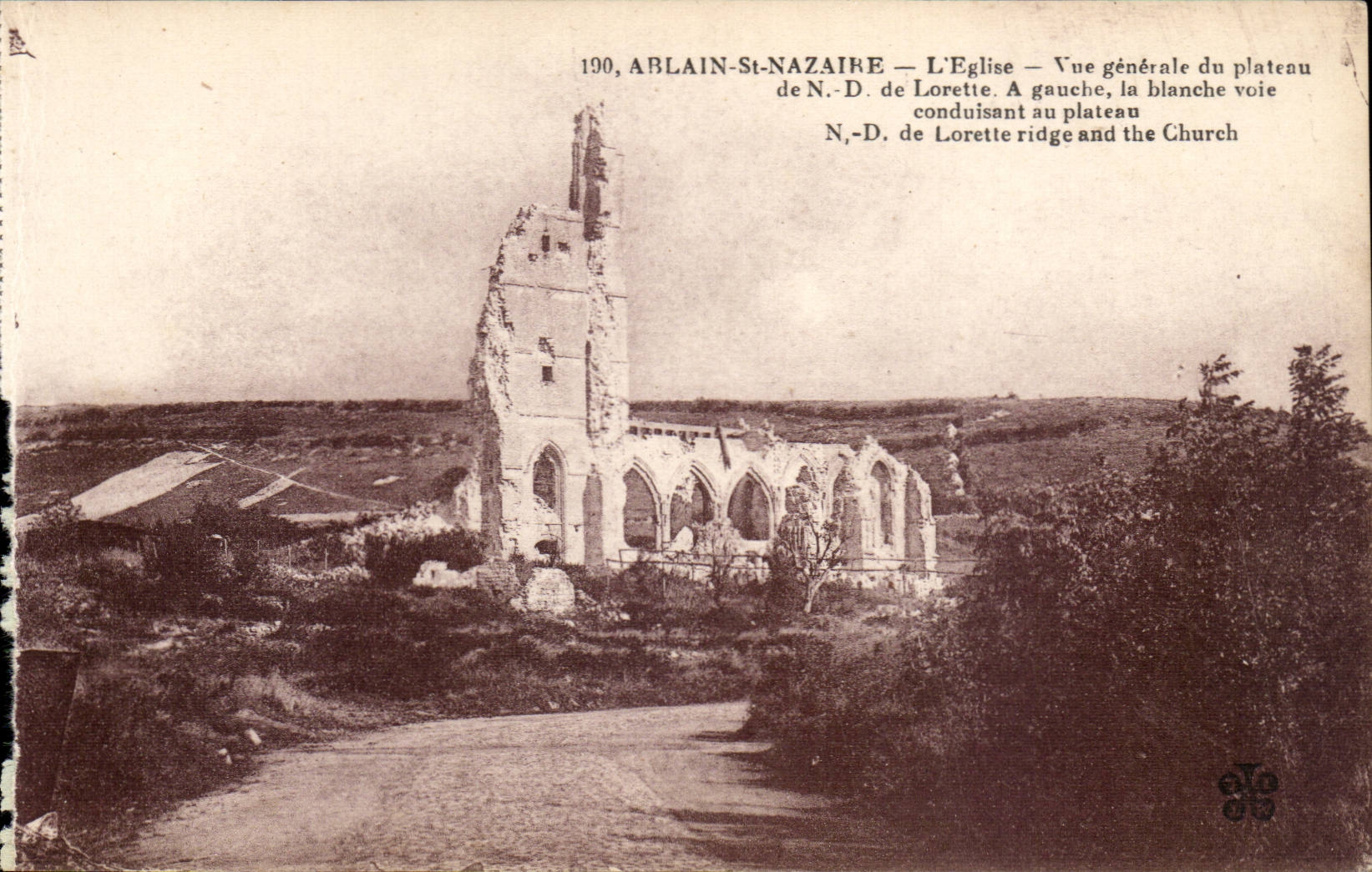 Holy Ablain Nazaire - View of the plate Our Lady of Lorette CPA