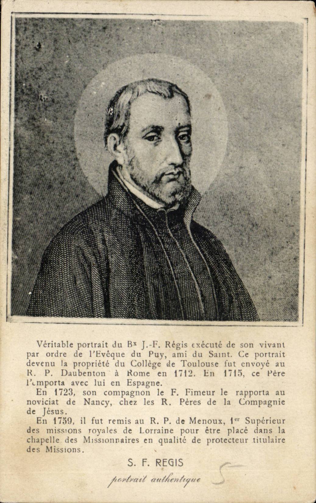 CPA Veritable portrait du Bienheureux JF Regis 