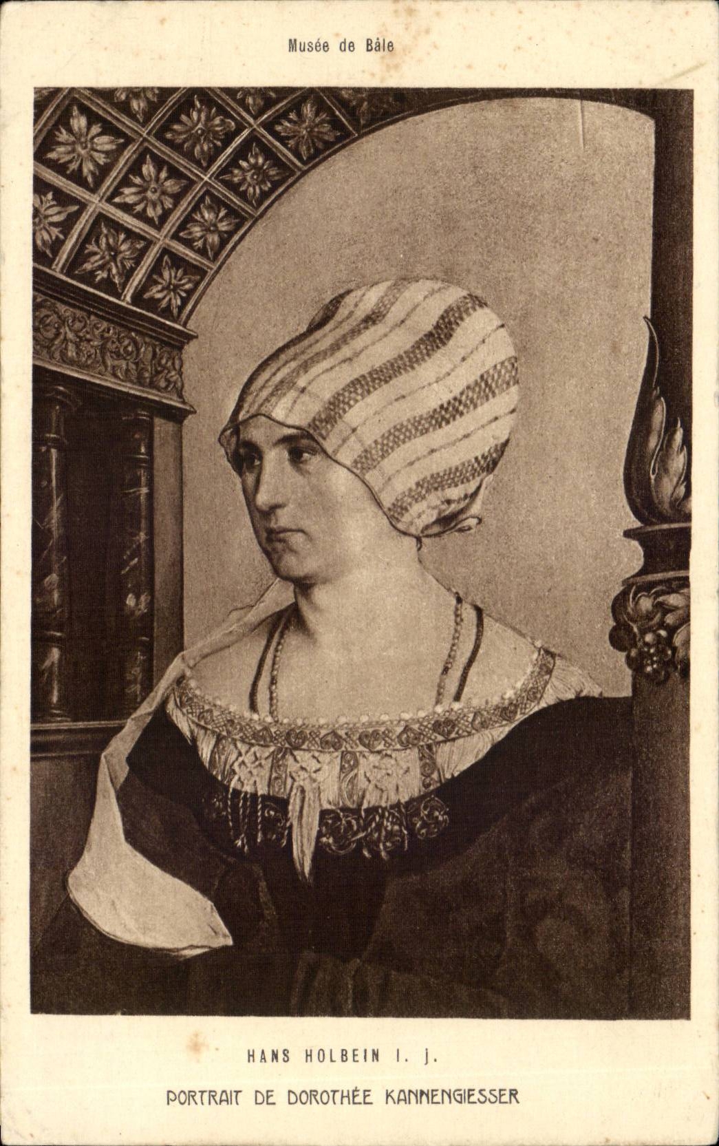 CPA Hans Holbein Portrait de Dorothee Kannegiesser Musee de Bale Suisse