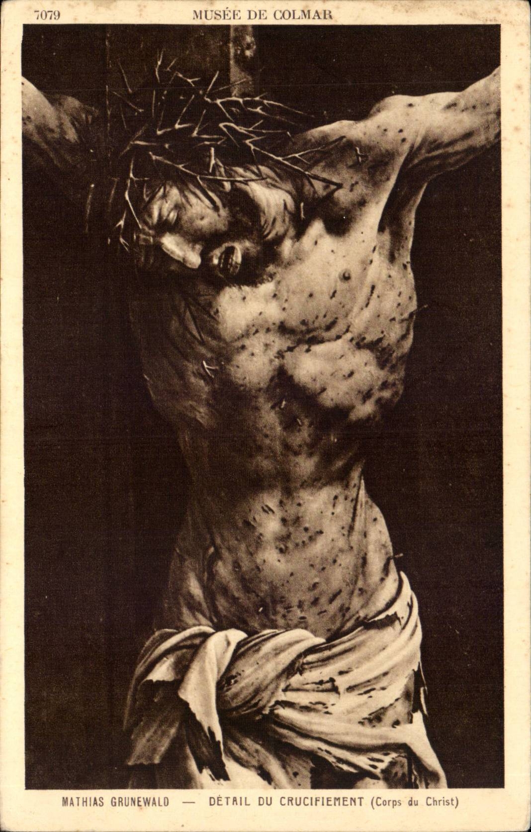 CPA Musee de Colmar Mathias GRunewald Detail du Crucifiement (corps du Christ)