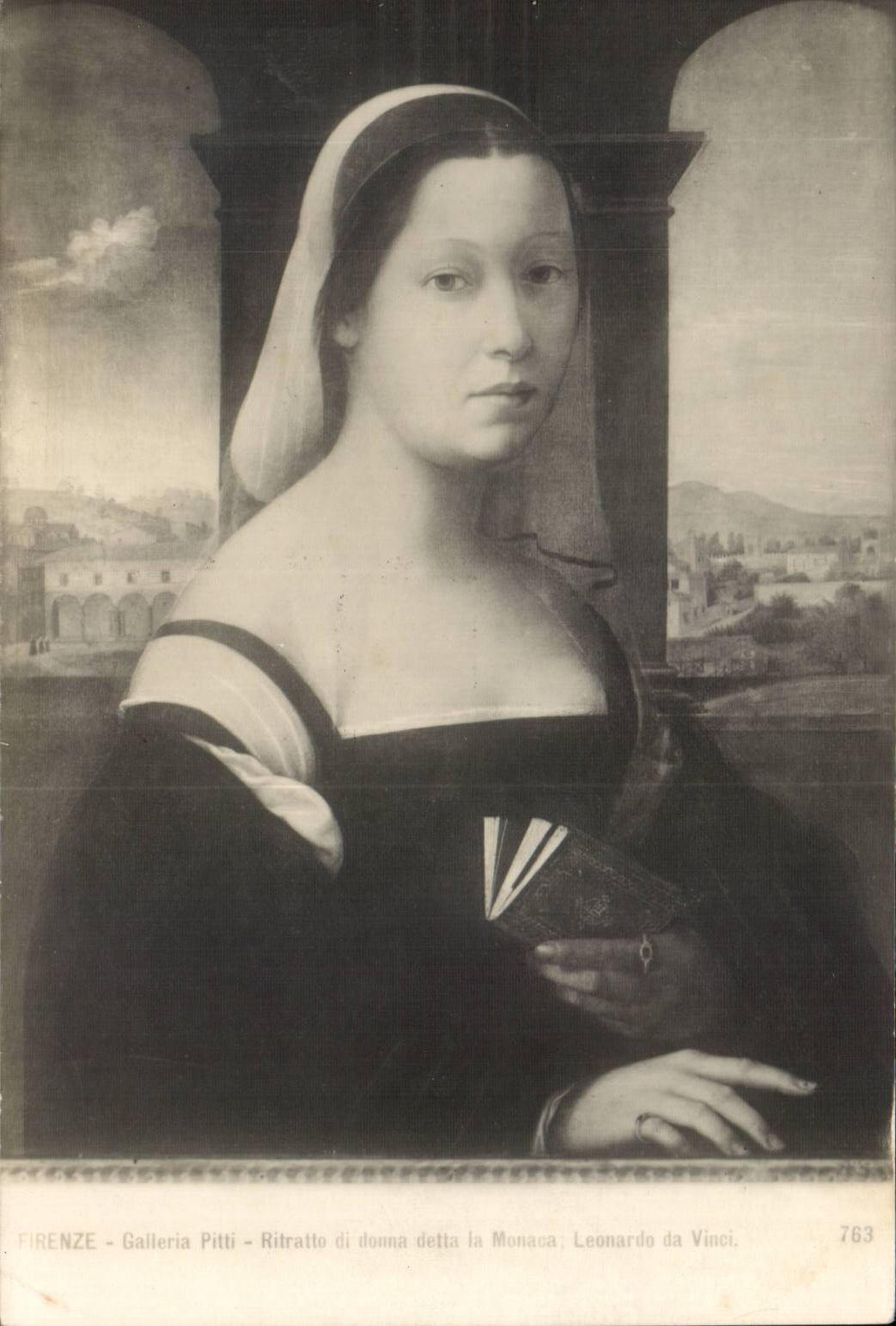 CPA Firenze Galleria Pitti Ritraotto di donna detta La Monaca Leonardo da Vinci