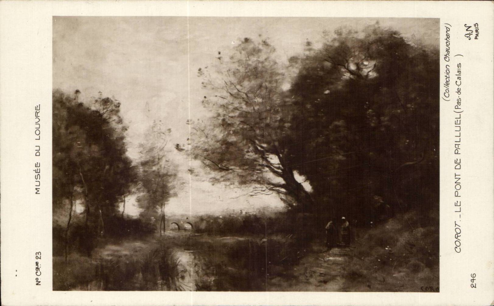 CPA Corot Musee du Louvre Le pont de palluel ( Pas de Calais )