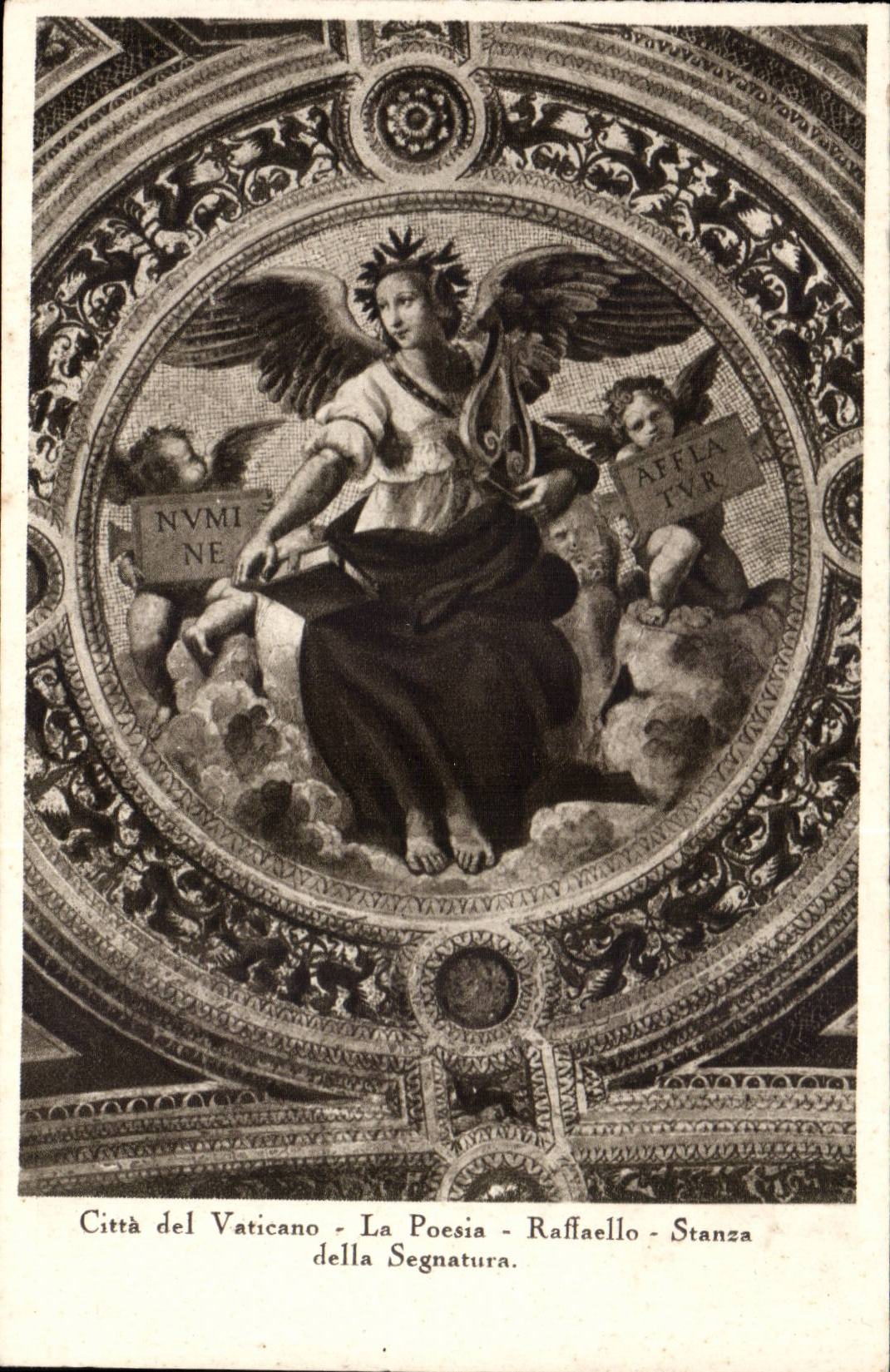 CPA Citta del Vaticano La poesia Raffaello Stanza della Segantura