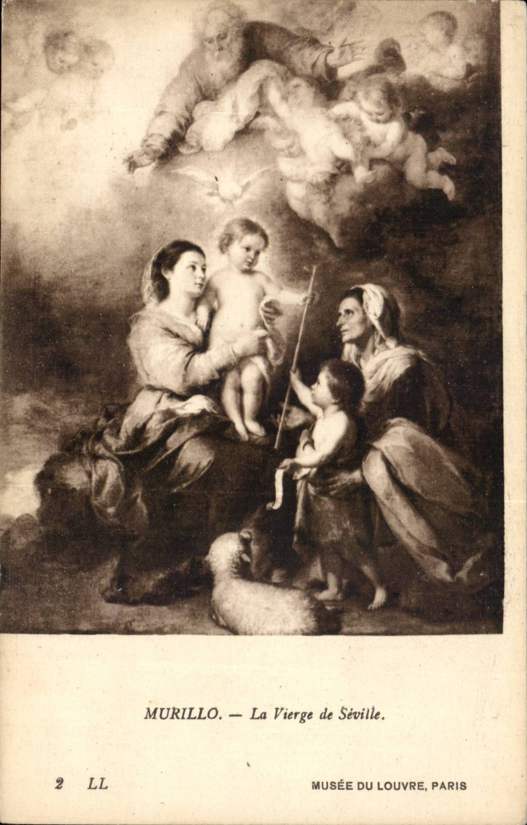 CPA Murillo La vierge de Seville musee du Louvre paris 