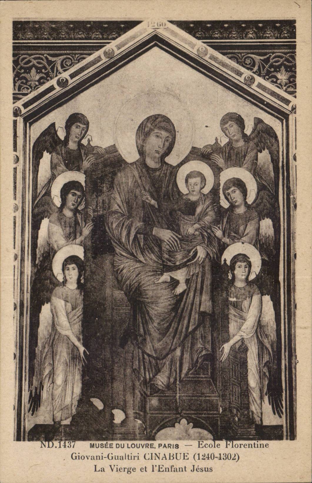 CPA Musee du Louvre Giovanni Gualtiri Cinabue La vierge et l'enfant Jesus