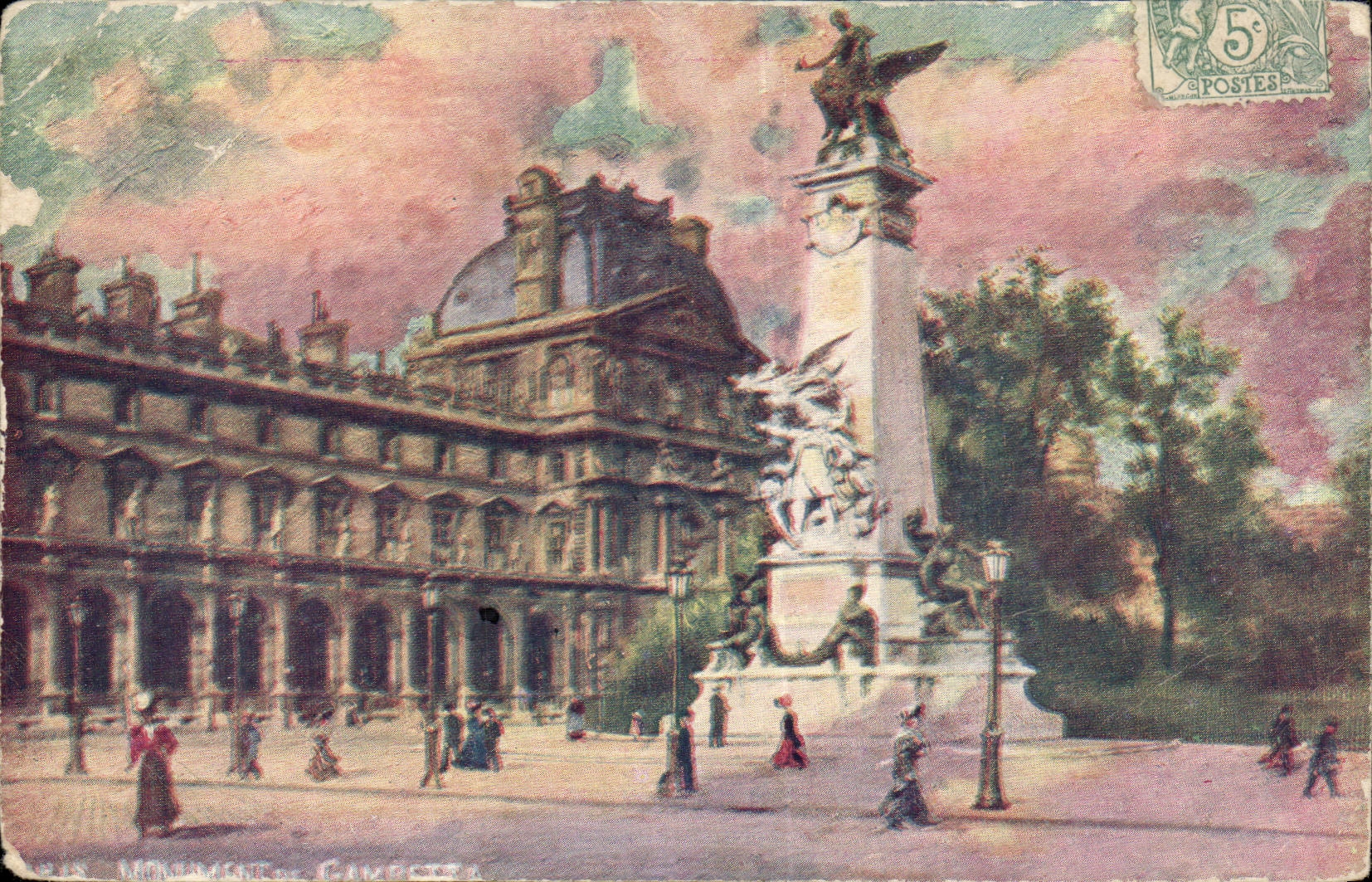 CPA Paris Monument de Gambetta