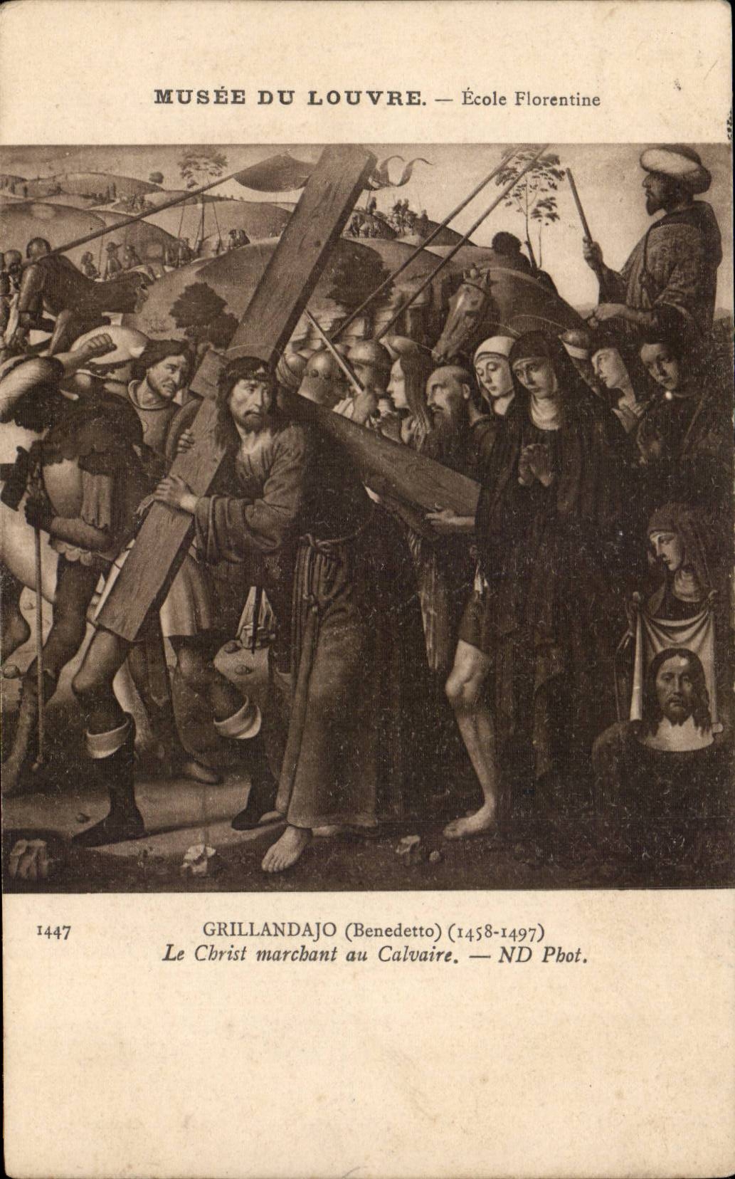 CPA Musee du Louvre Ecole florentine Grillandajo Le Christ marchant au calvaire