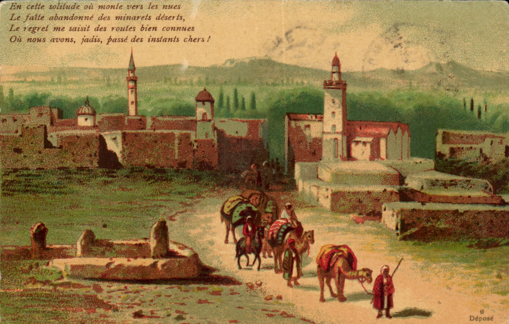 CPA Caravane Chameaux CAmel Orient