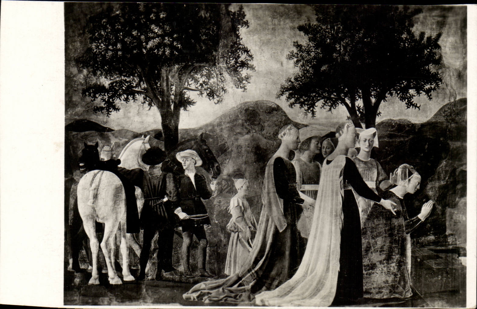 CPA Arezzo Chiesa di S Francesco La Regina Saba in adorazione del Legno della Croce 