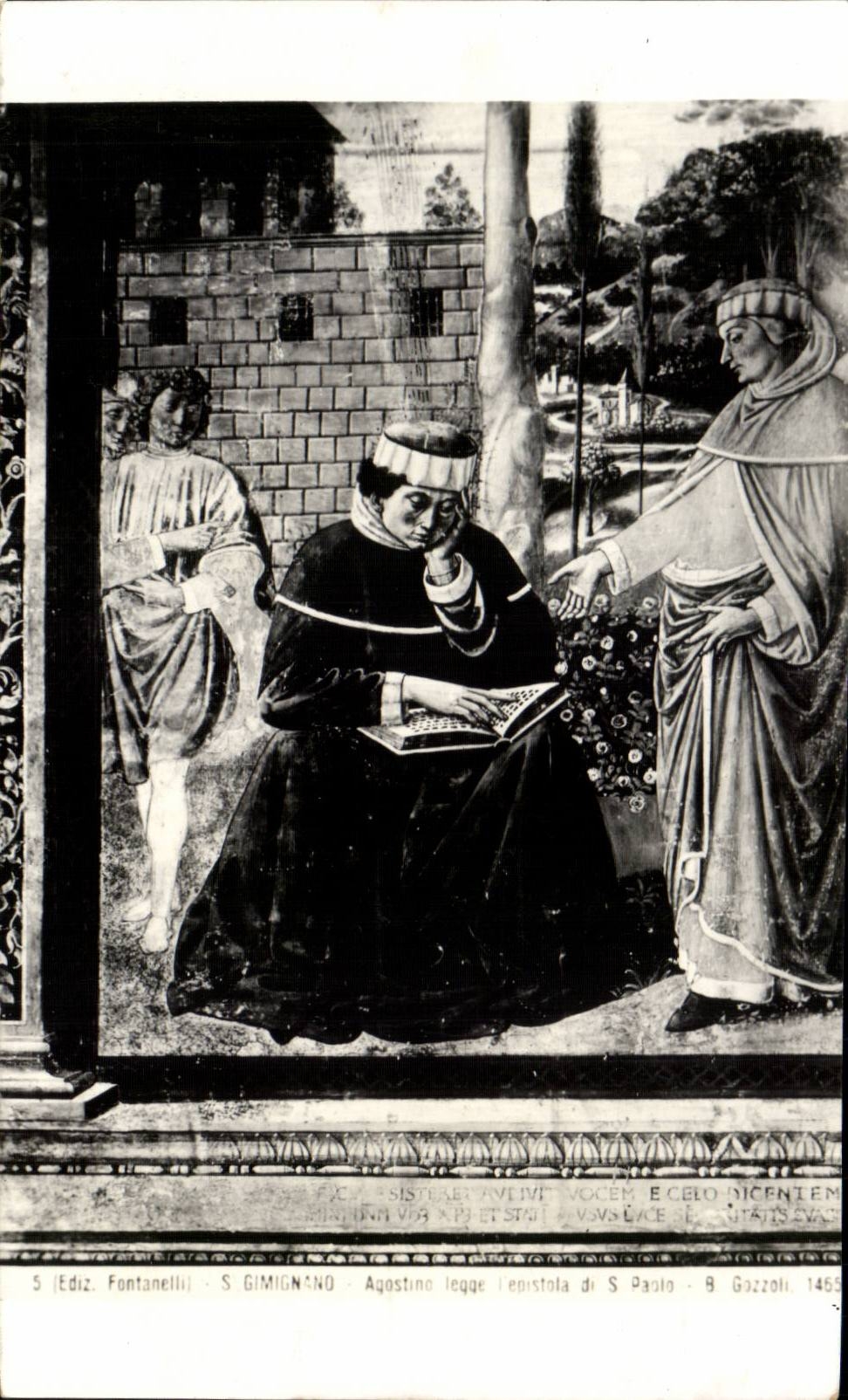 CPA Italie Italia Gimignano Agostino legge l'epistola di S Paolo