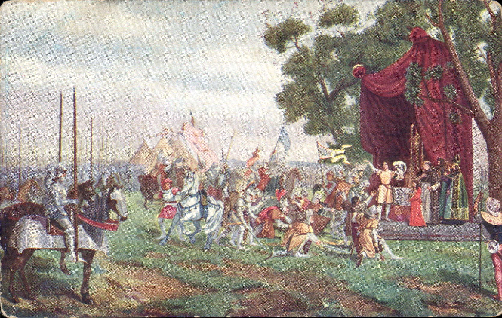 CPA Painting After the victory of patay Principal rafters and knights carrying the armor
