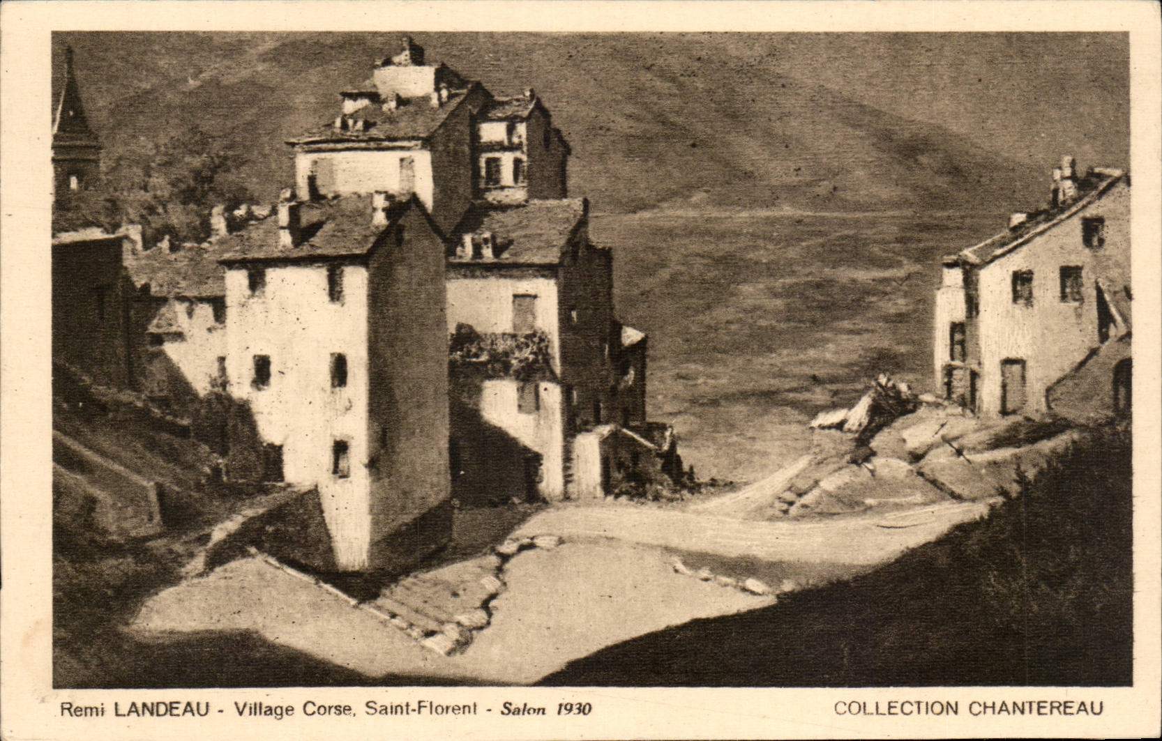 CPA Peinture Remi landreau Village corse Saint Florent Salon 1930 (corse Corsica)