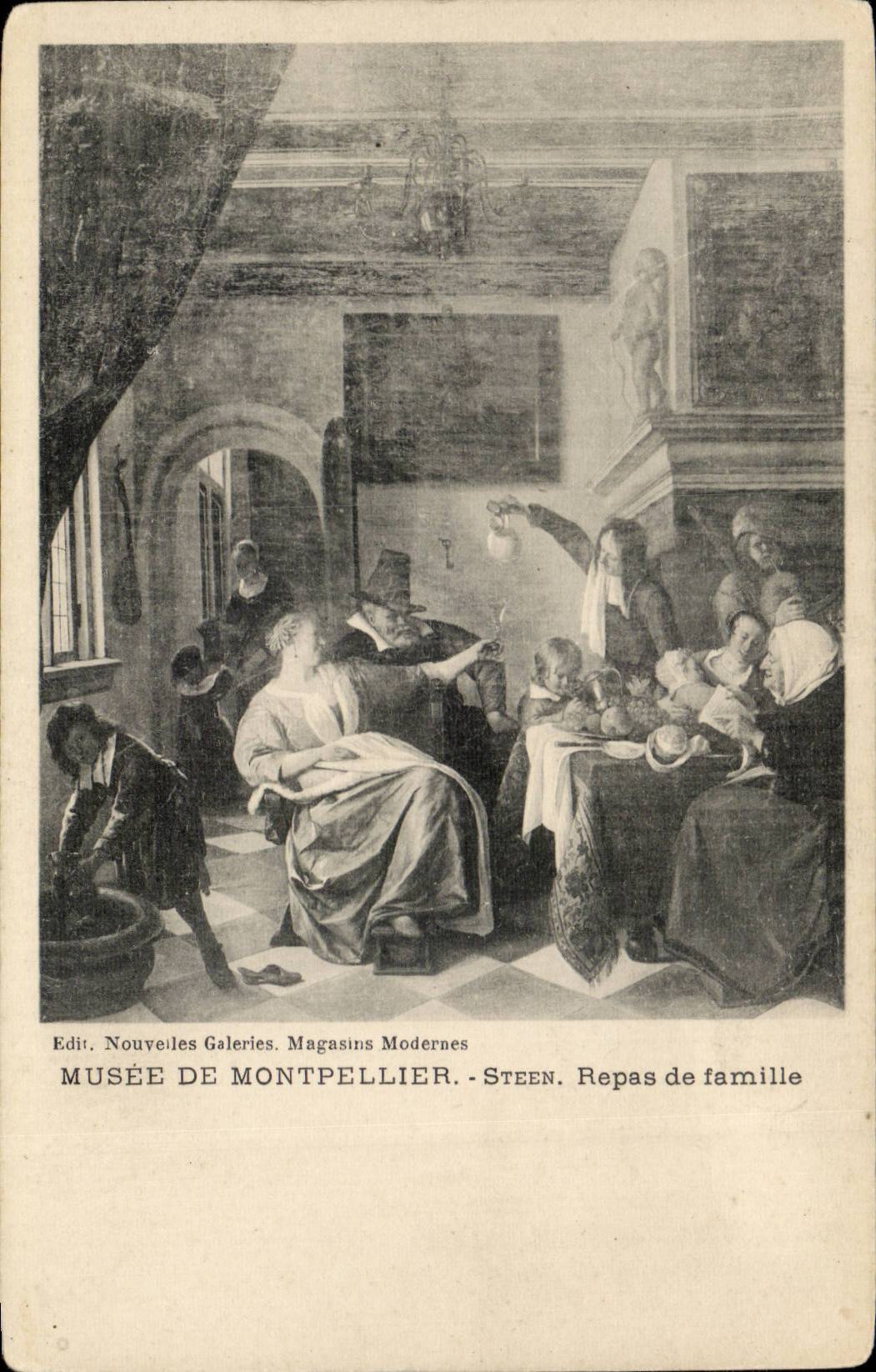 CPA Peinture Musee de Montpellier Steen Repas de famille