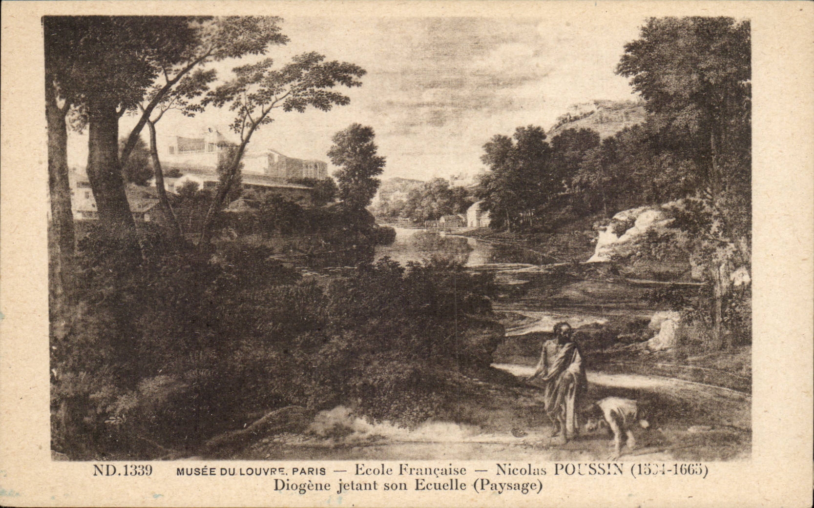 Arts - Tableau - Musee du Louvre - Ecole Francaise Nicolas Poussin - Diogene jetant son Ecuelle - CPA 