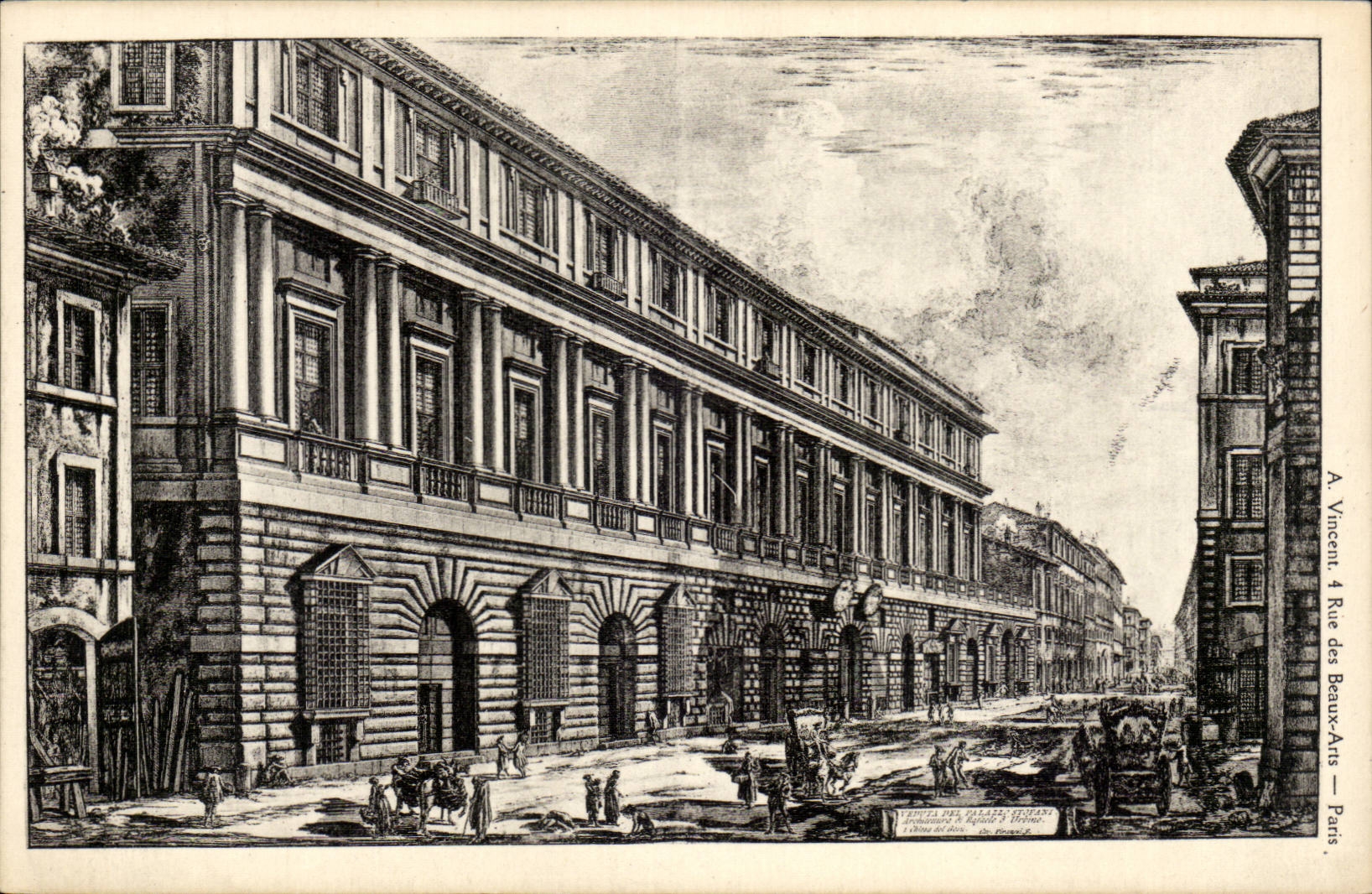 Paris - 6 - Street of Beautiful arts - Illustration - CPA