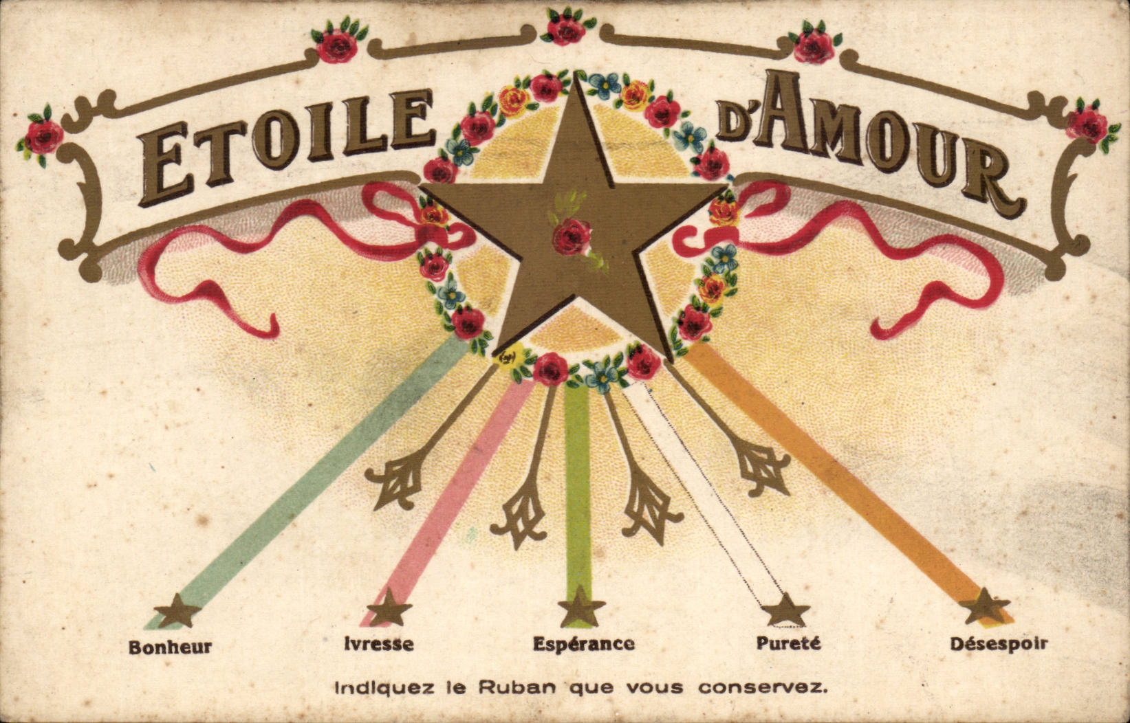 Wunsche - Etoile der Liebe - zeigen das Band das Sie konservieren - CPA an