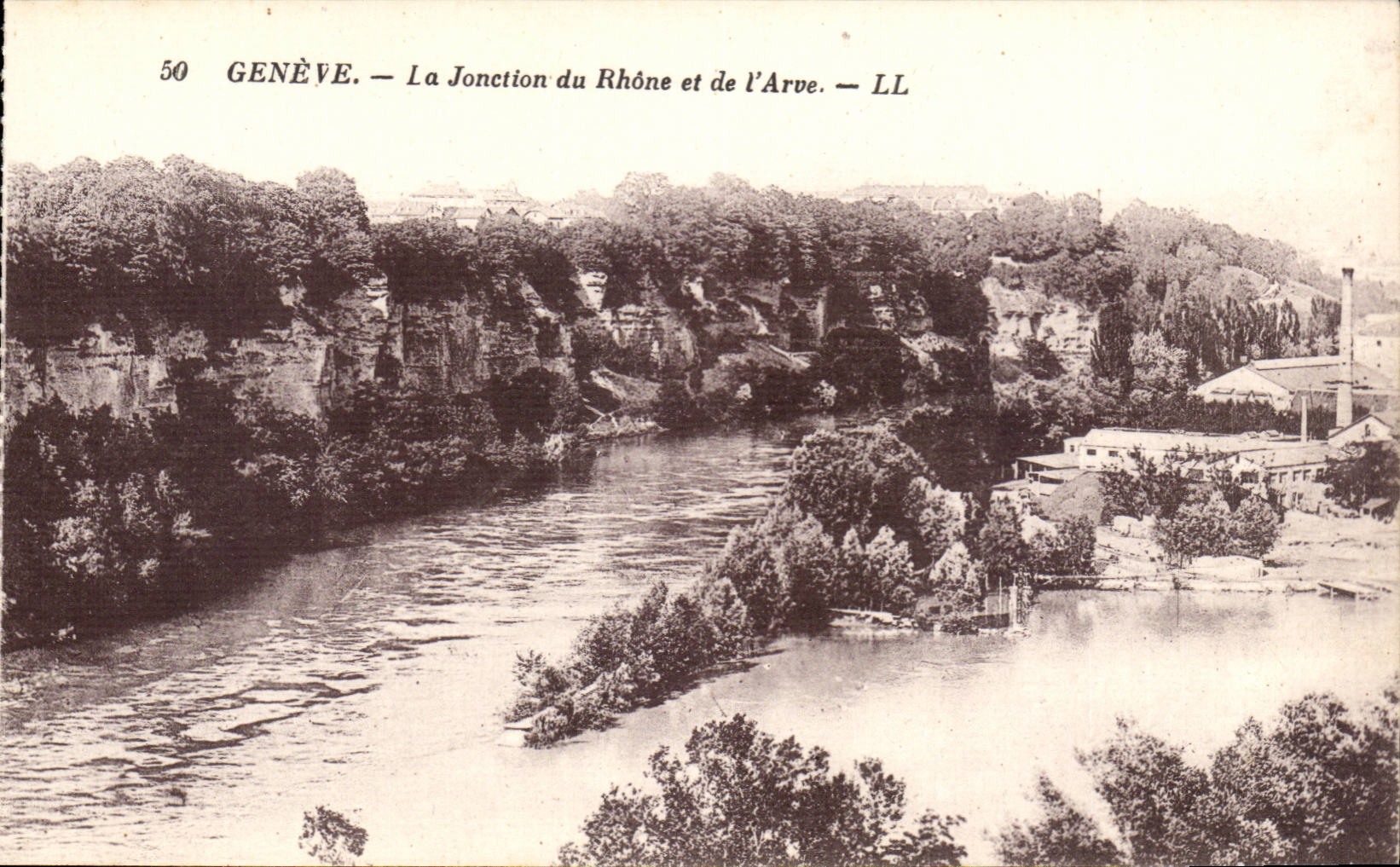 Switzerland Geneva CPA the junction of the Rhone and the arve