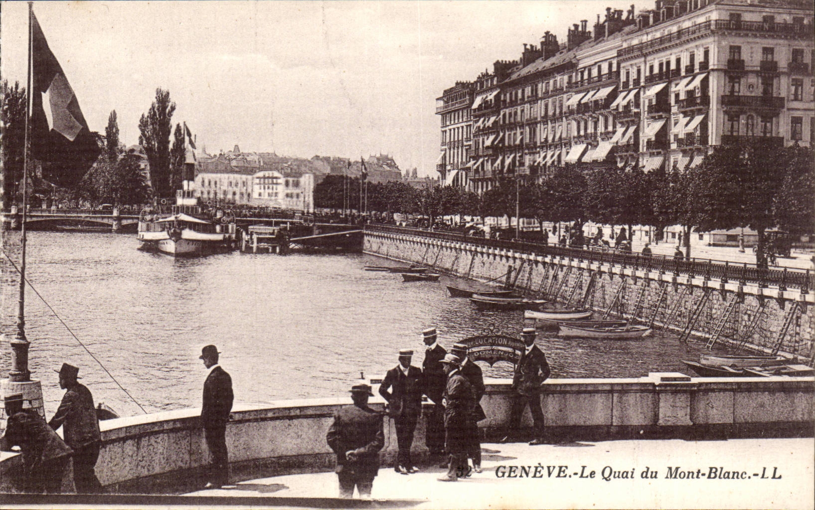 Switzerland Geneva CPA the quay of Mont Blanc