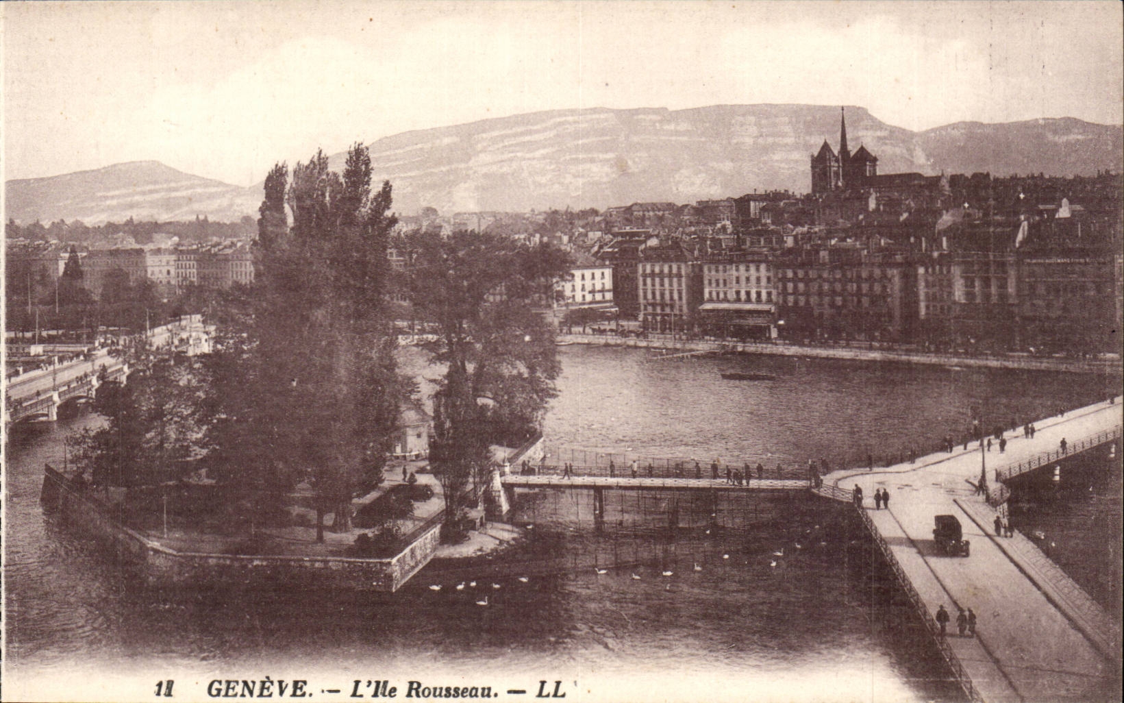 Switzerland Geneva CPA the island Rousseau