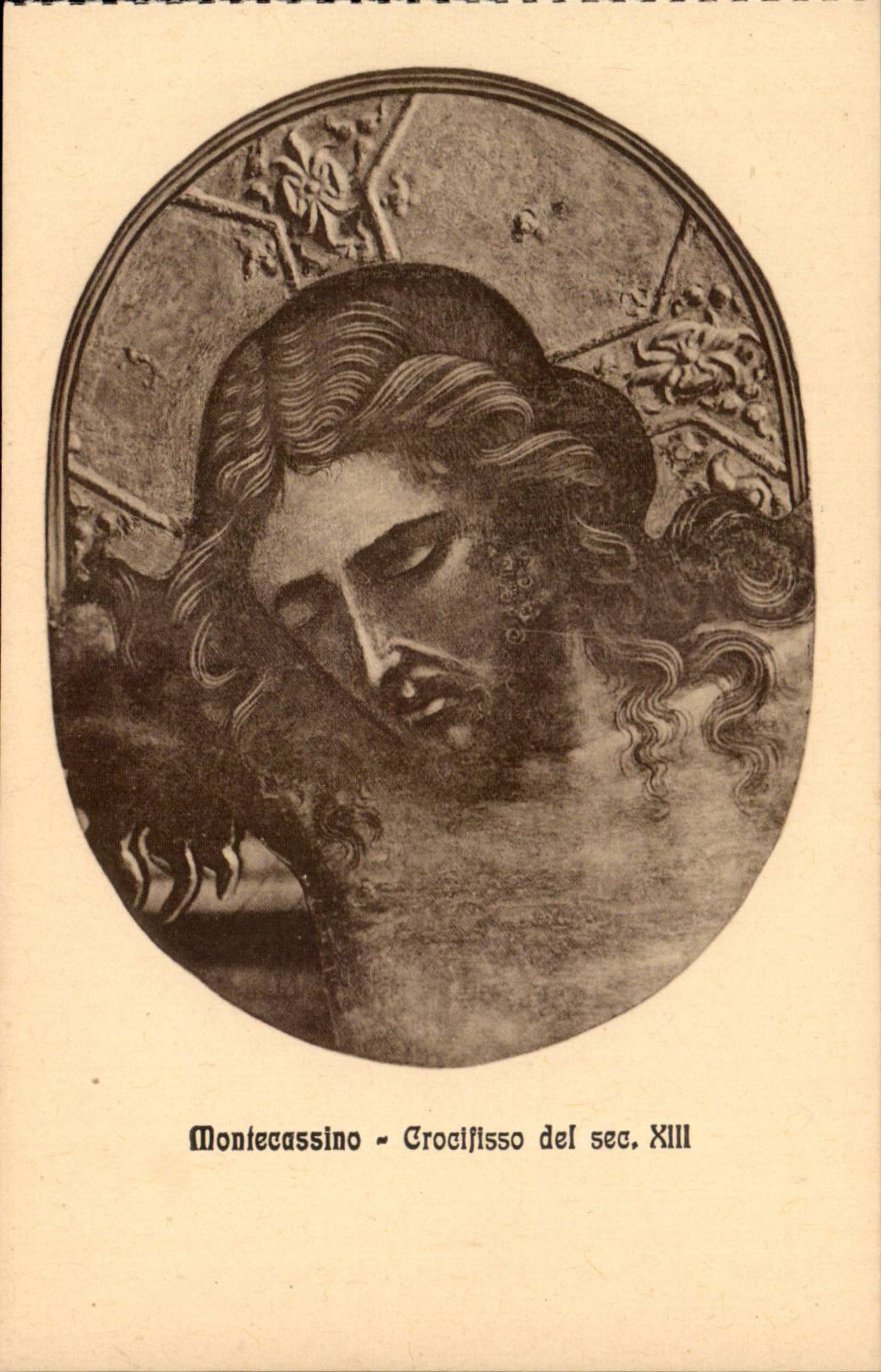 Italy Italia CPA Montecassino Crocifisso LED dry XIII (Christ)