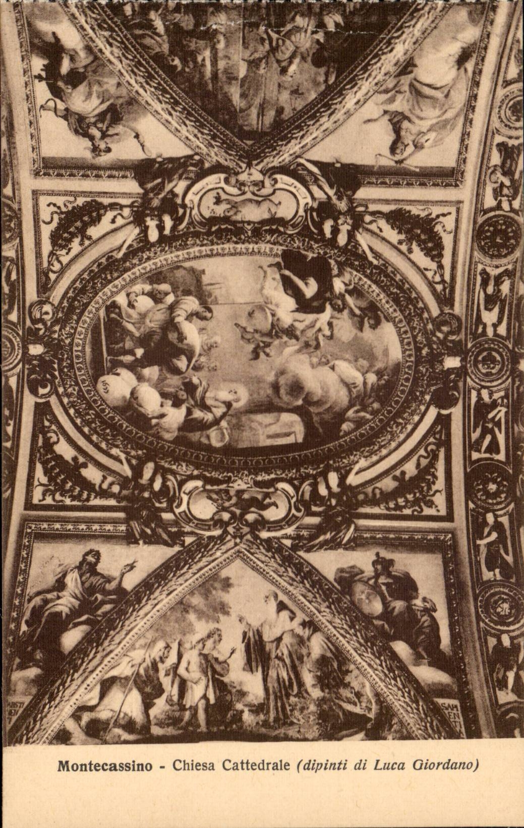 Italy Italia CPA Montecassino Chiesa cattedrale (dipinti di Luca Giordano)