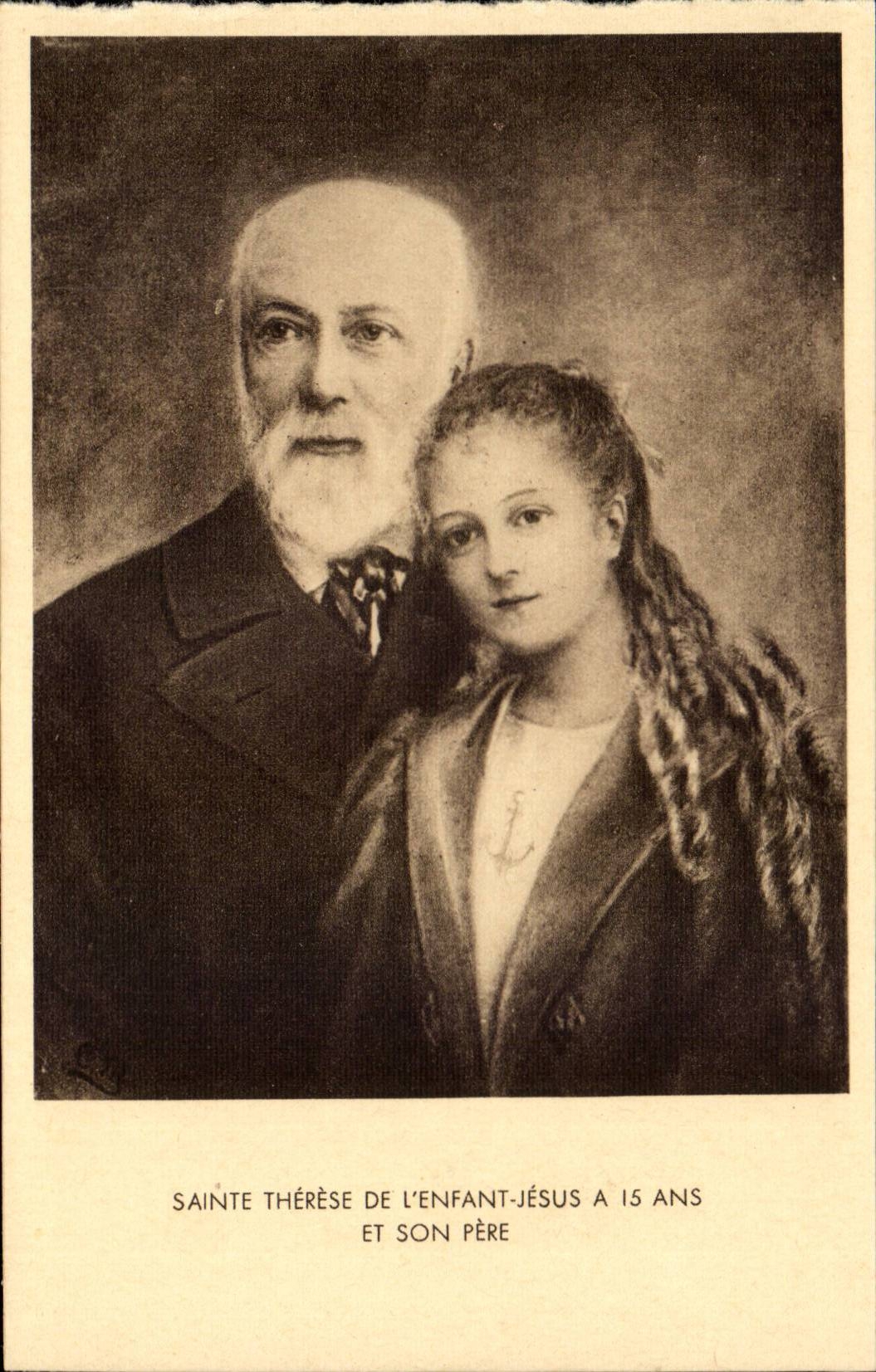 Lisieux Buissonnets CPA mit seinem/Vater Sainte Therese des Jesus-Kindes