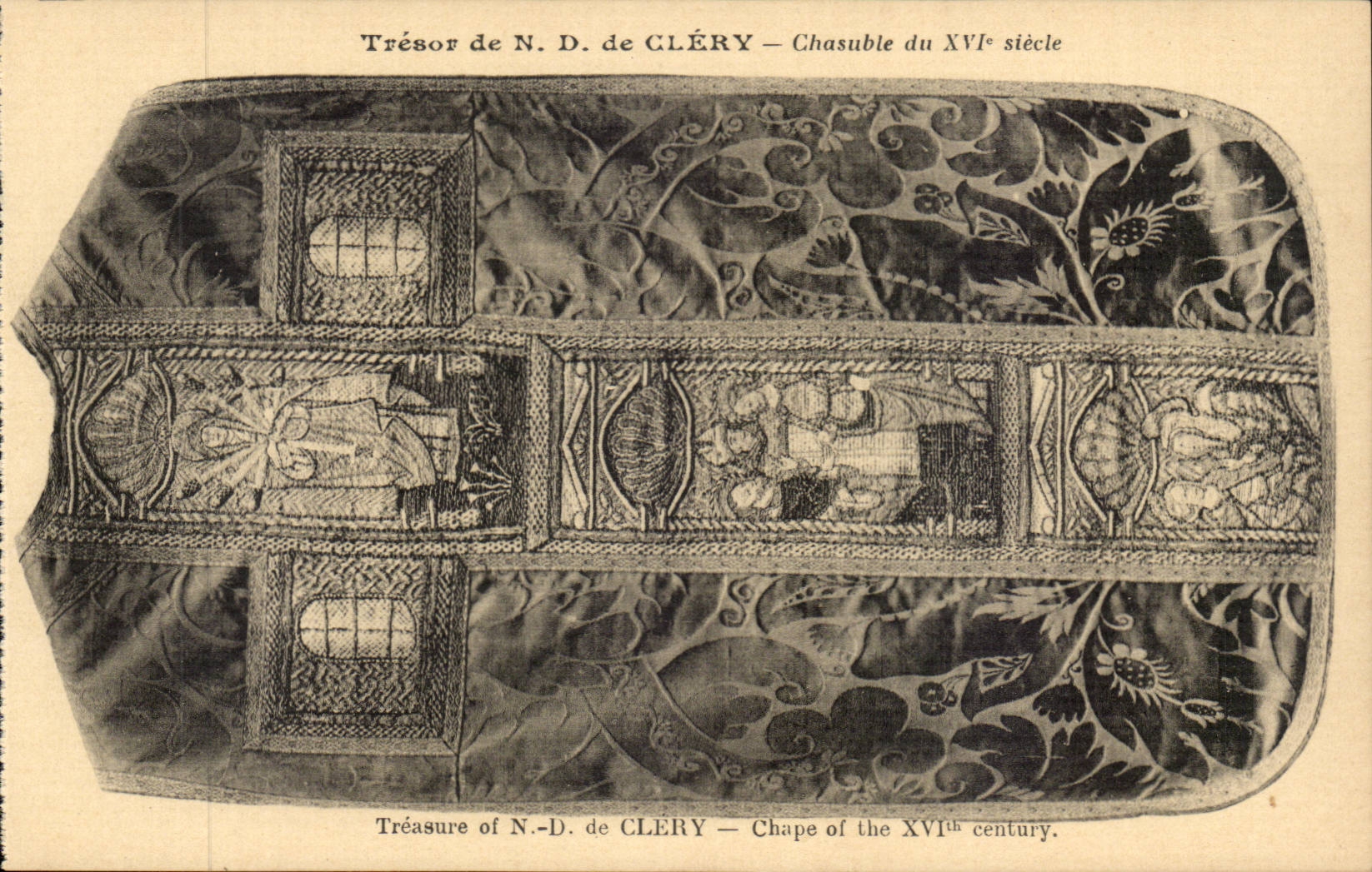 ND basilica of Clery CPA Chasuble of 16th