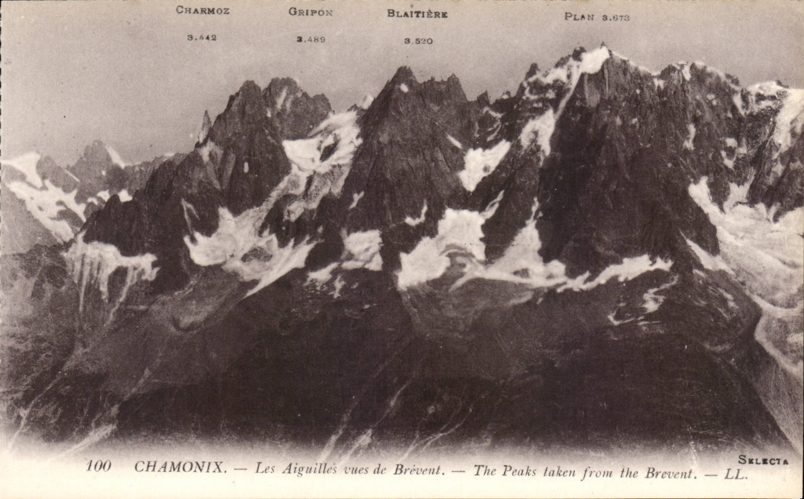 Chamonix CPA Les aiguilles vues du Brevent (escalade climbing)