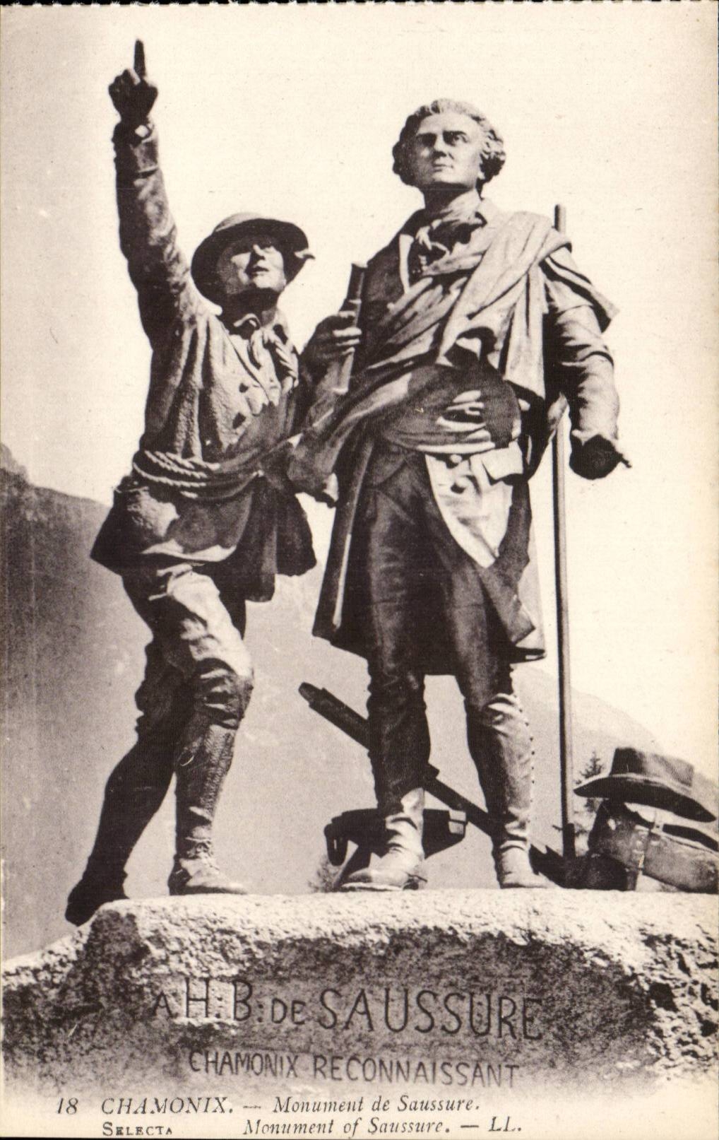 Chamonix CPA monument de Saussure alpinisme