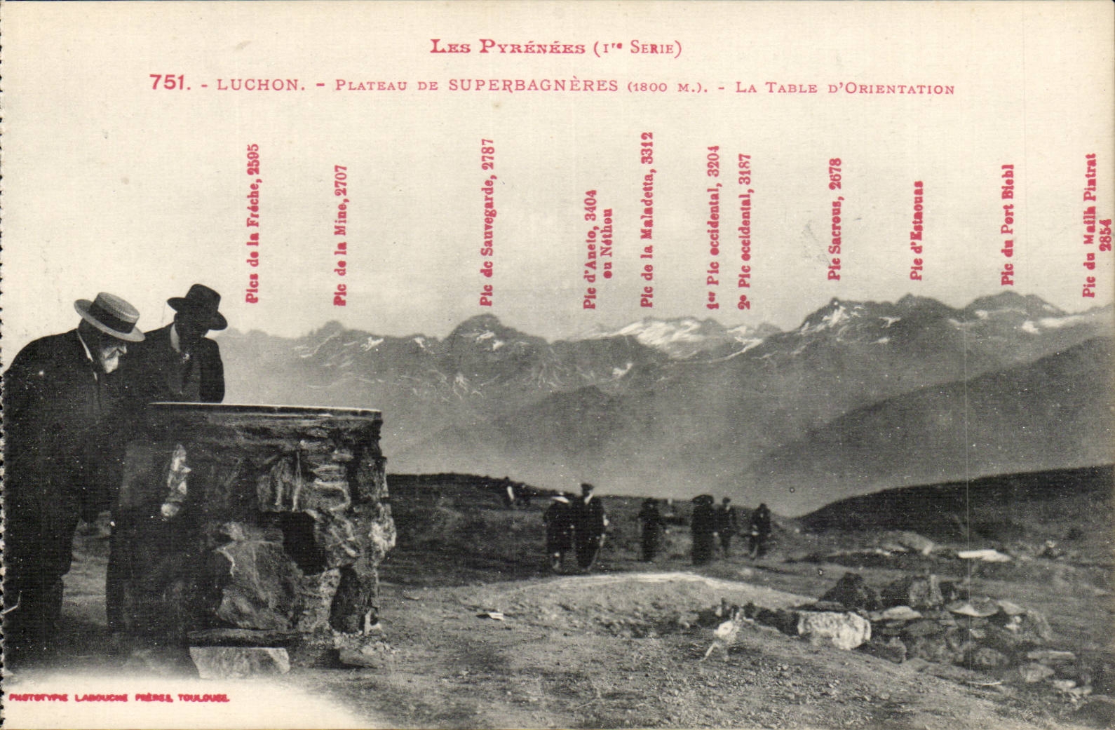 CPA Luchon Plate of Superbagneres the table of orientation