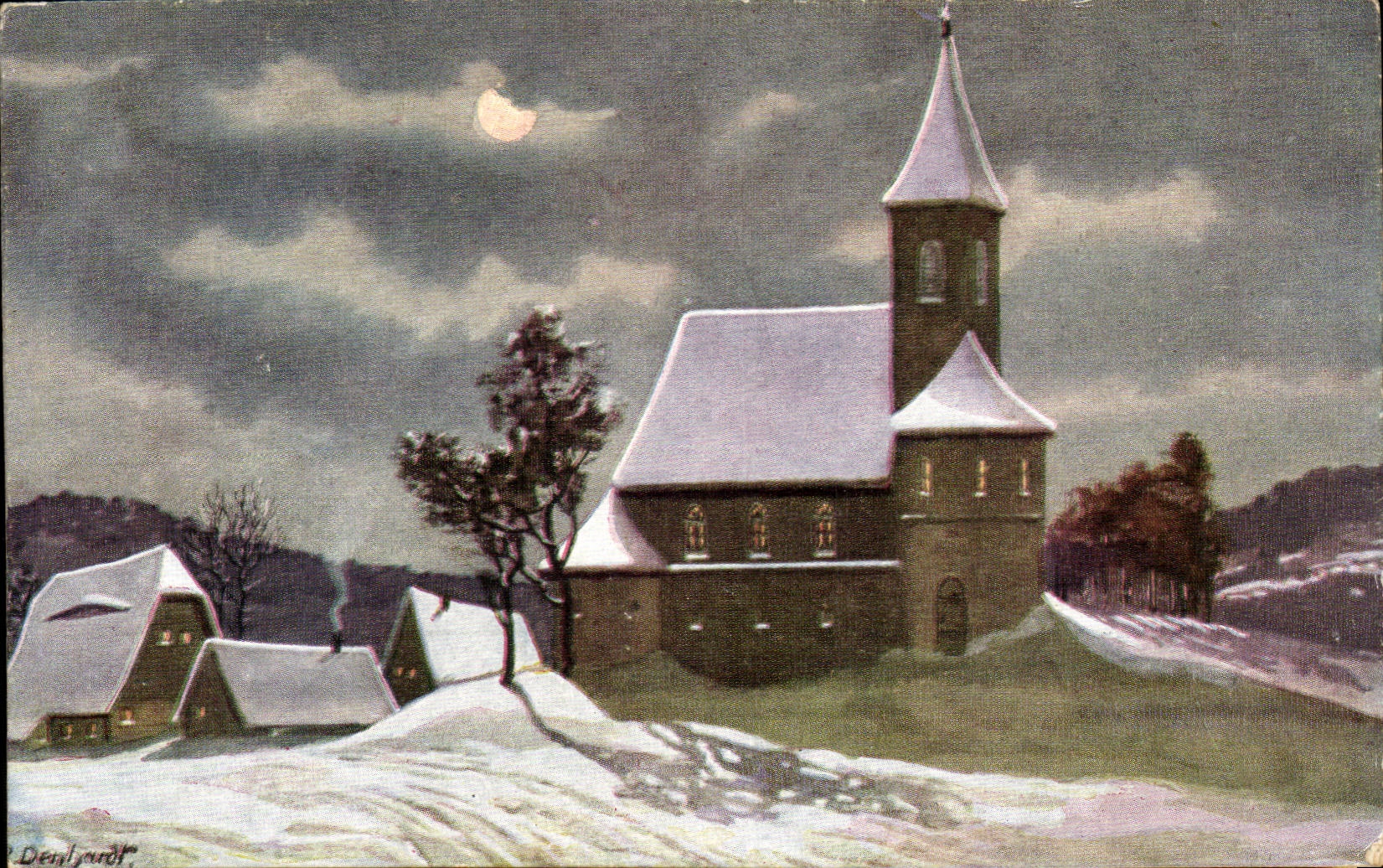 CPA Village sous la neige