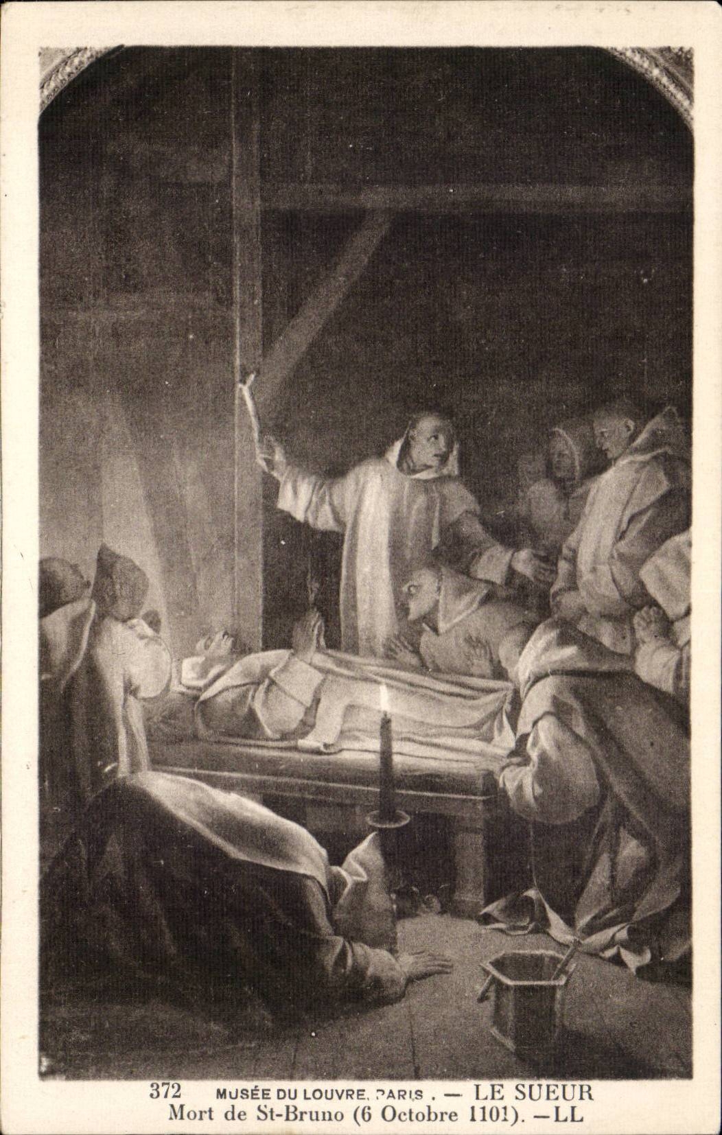 Musee du Louvre CPA Paris Le sueur Mort de St Bruno (6 octobre 1101)