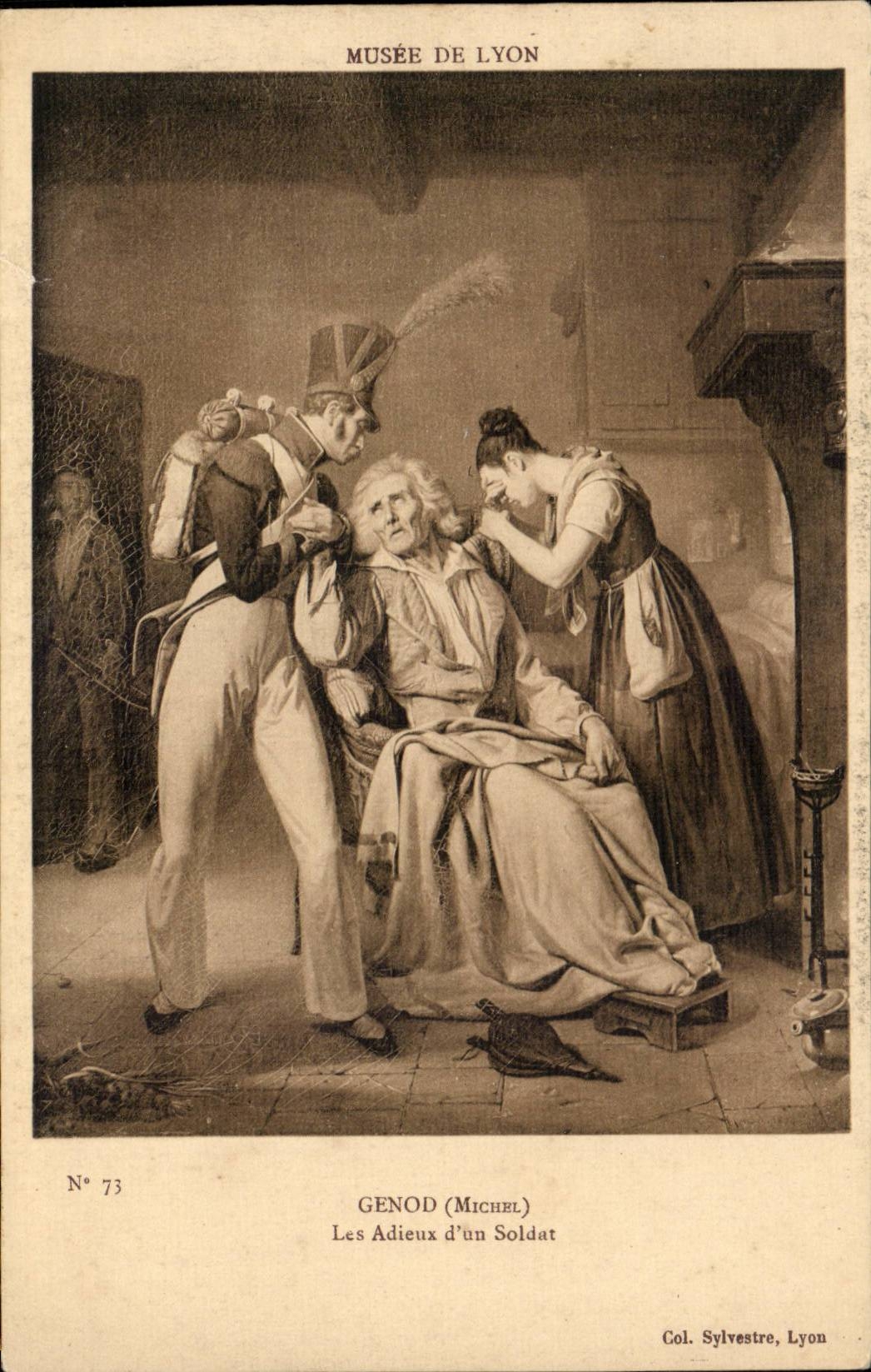 Genod cPA Les adieux d'un soldat Musee de Lyon