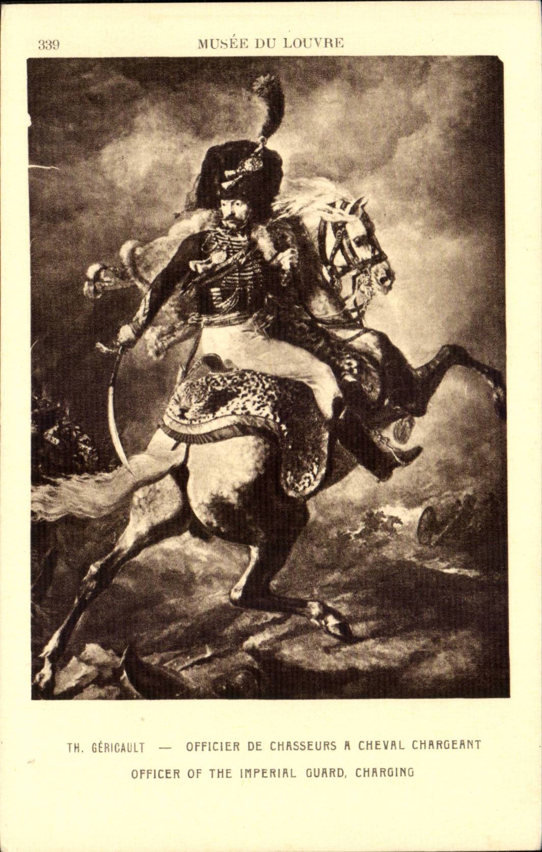 CPA Musee du Louvre Paris Gericault Officier de chasseurs a cheval Chargeant (uniforme militaria)