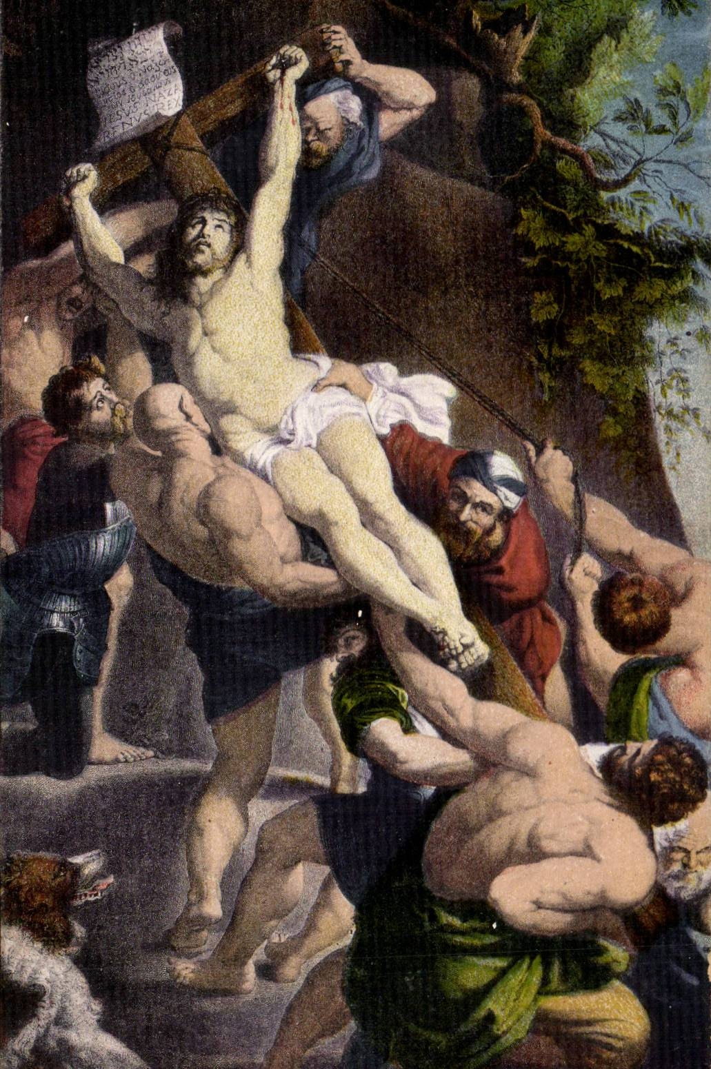 CPA La mise en croix par Rubens