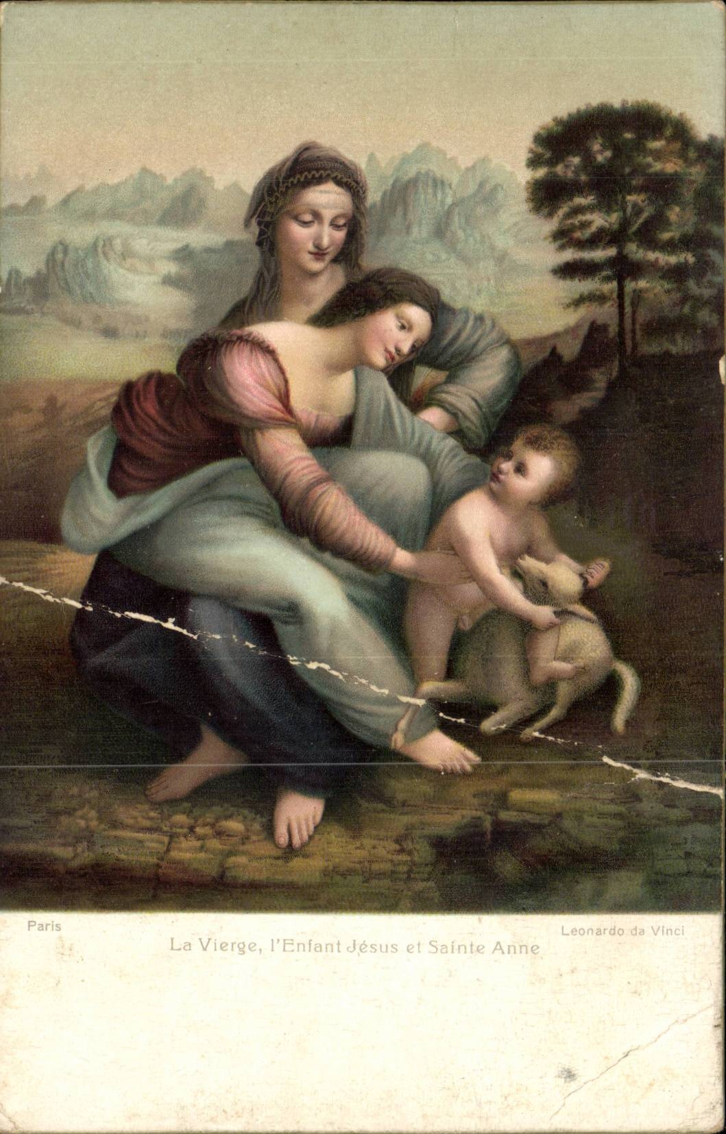 CPA La vierge l'enfant Jesus et Sainte Anne