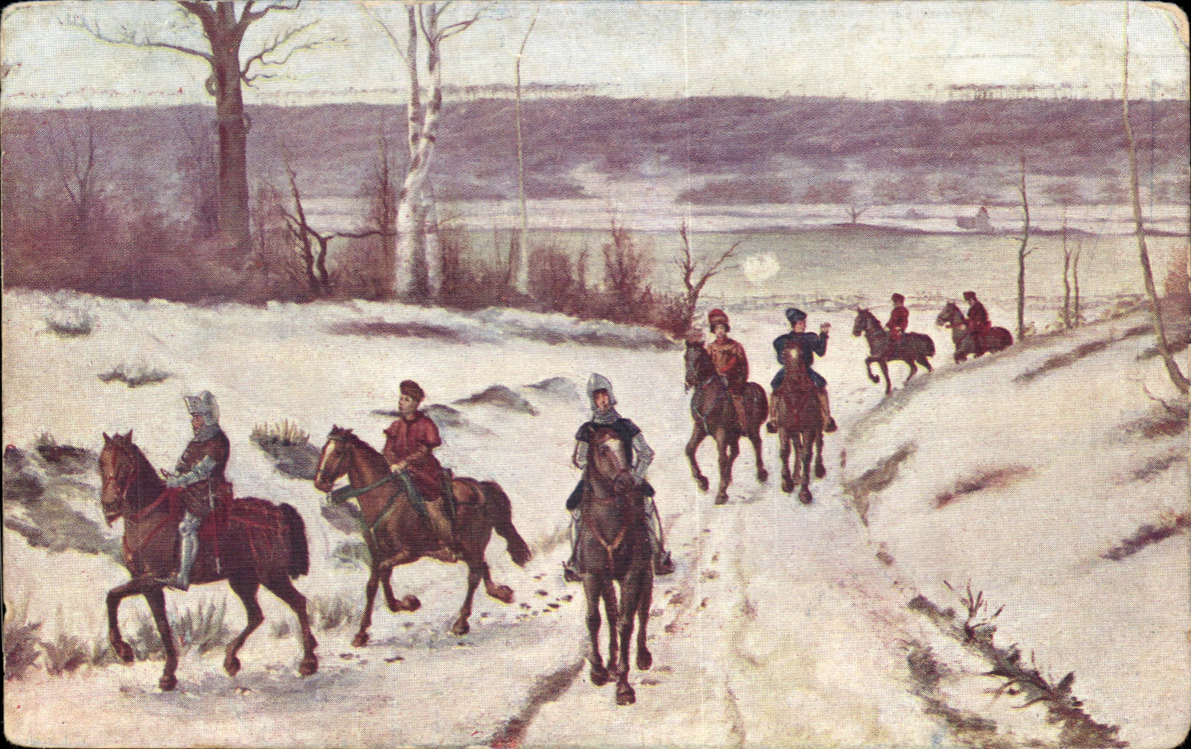 CPA Cavaliers dans la neige