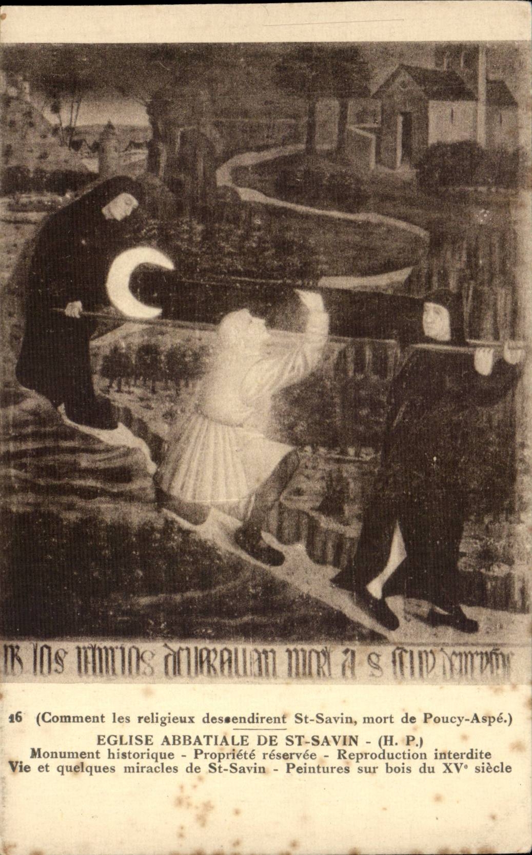 CPA Abbey church of St Savin Life and some miracles of St Savin paintings on wood of 15th