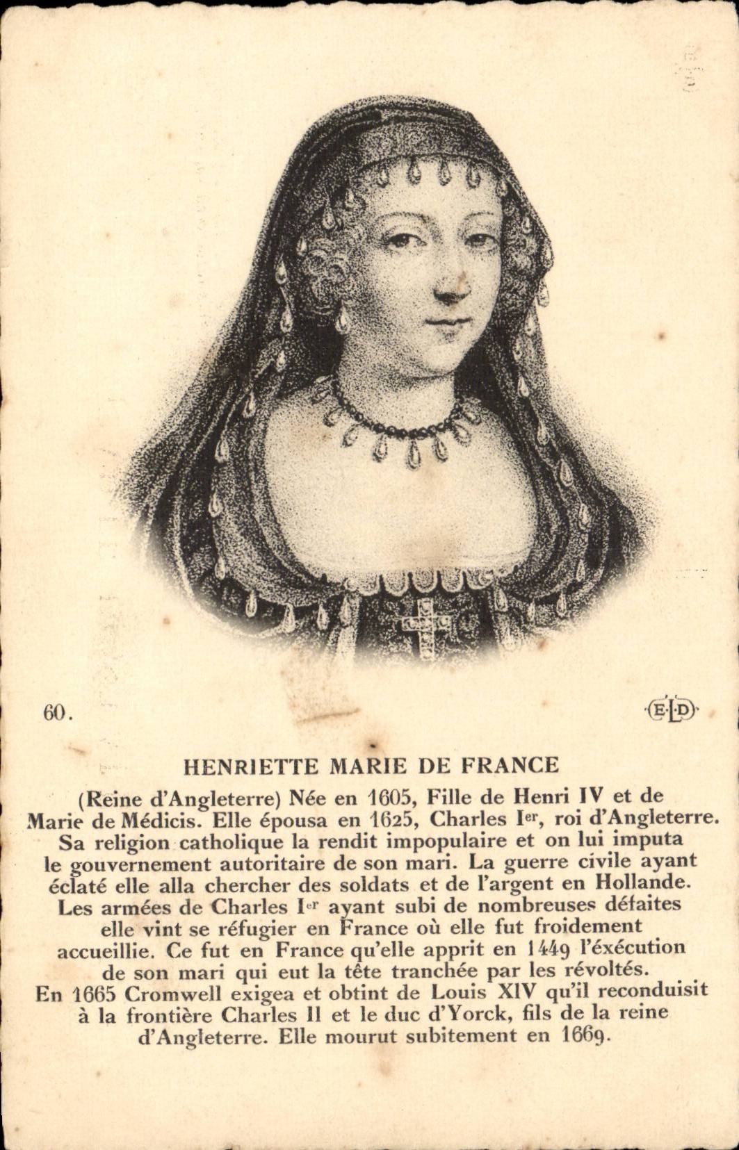 CPA Henriette Marie de France Queen of England