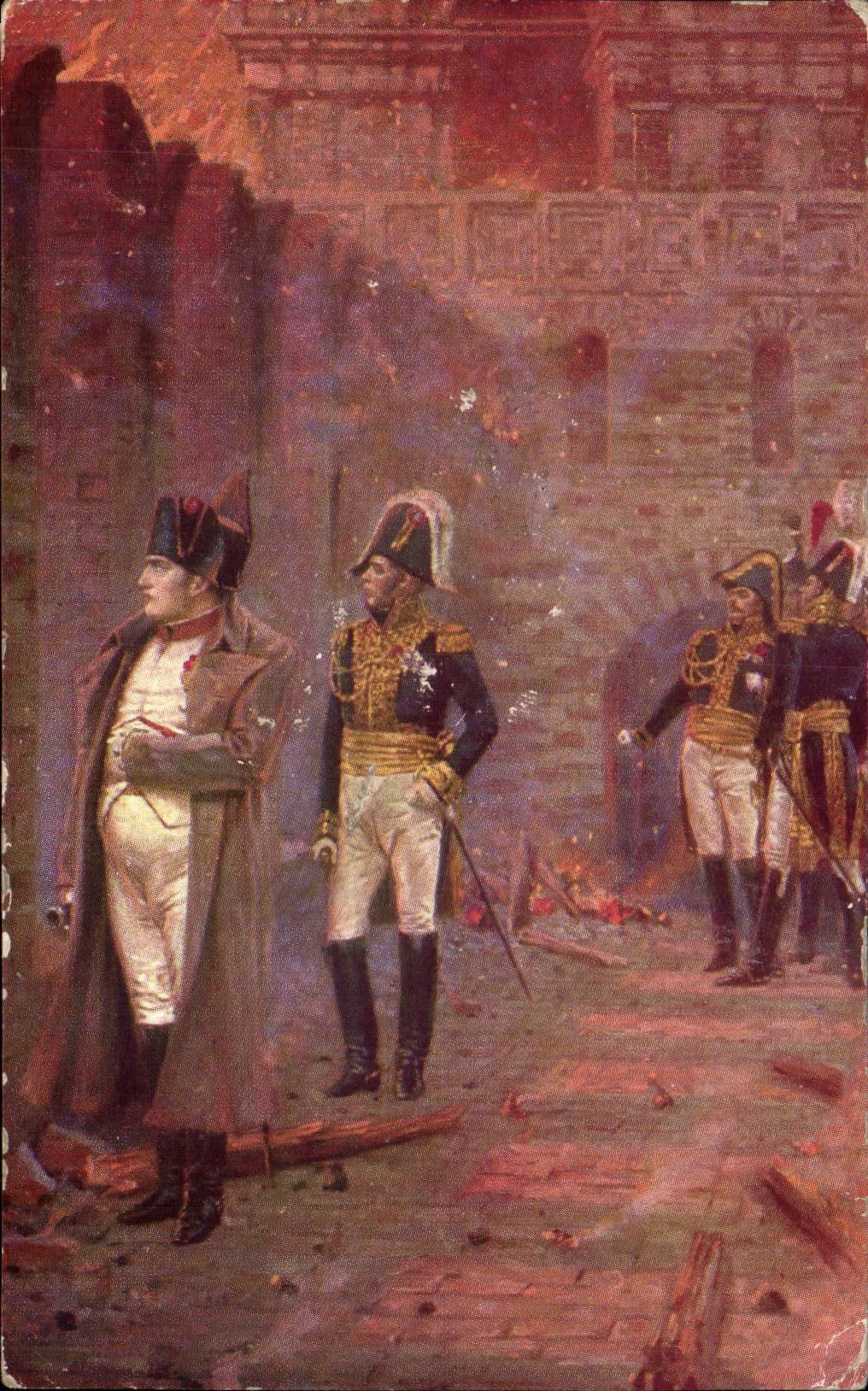 CPAnapoleon Incendie au Kremlin (Russie Russia)