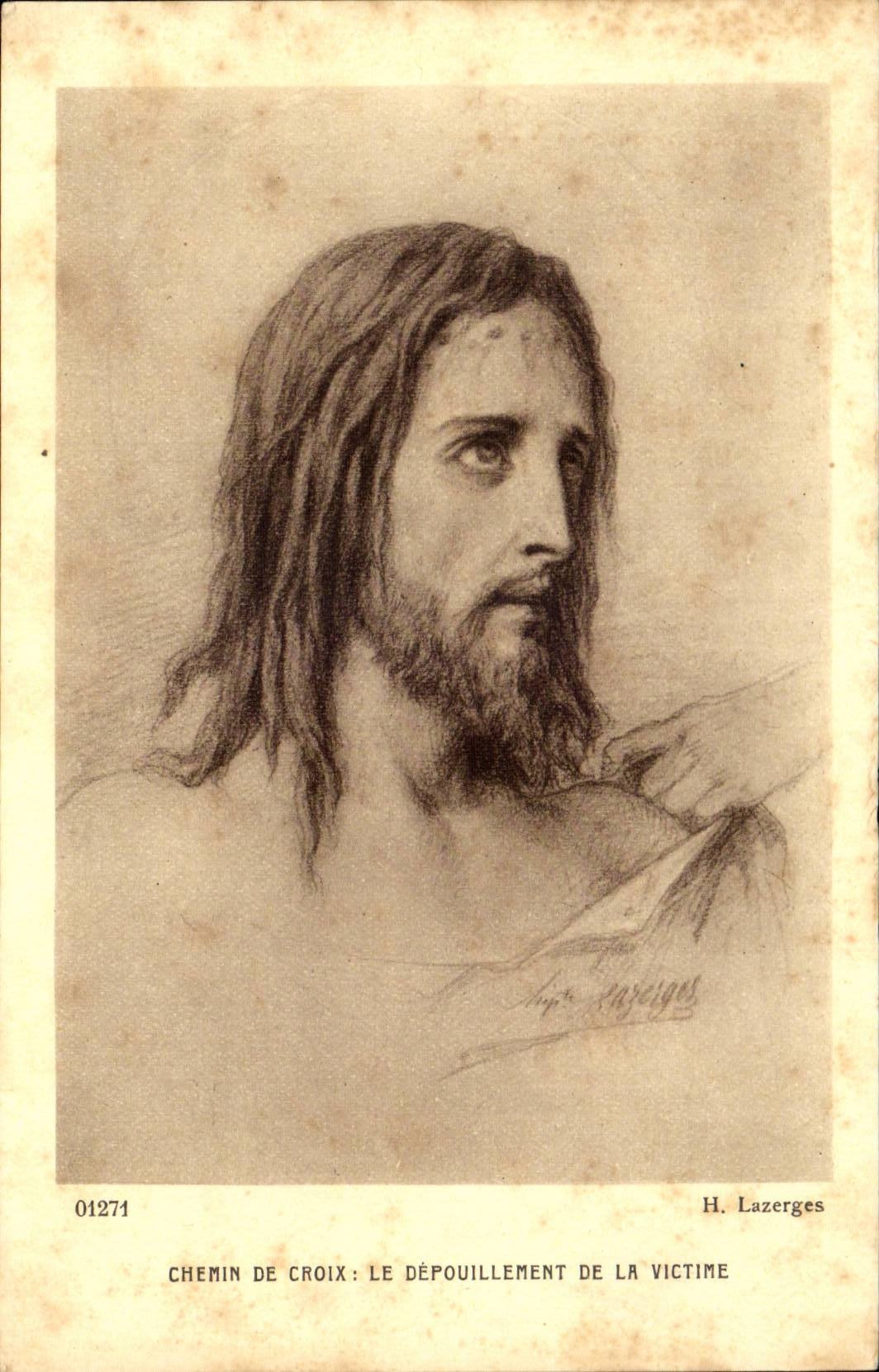 CPA Chemin de croix Les lamentations steriles Le depouillement de la victime (Christ)