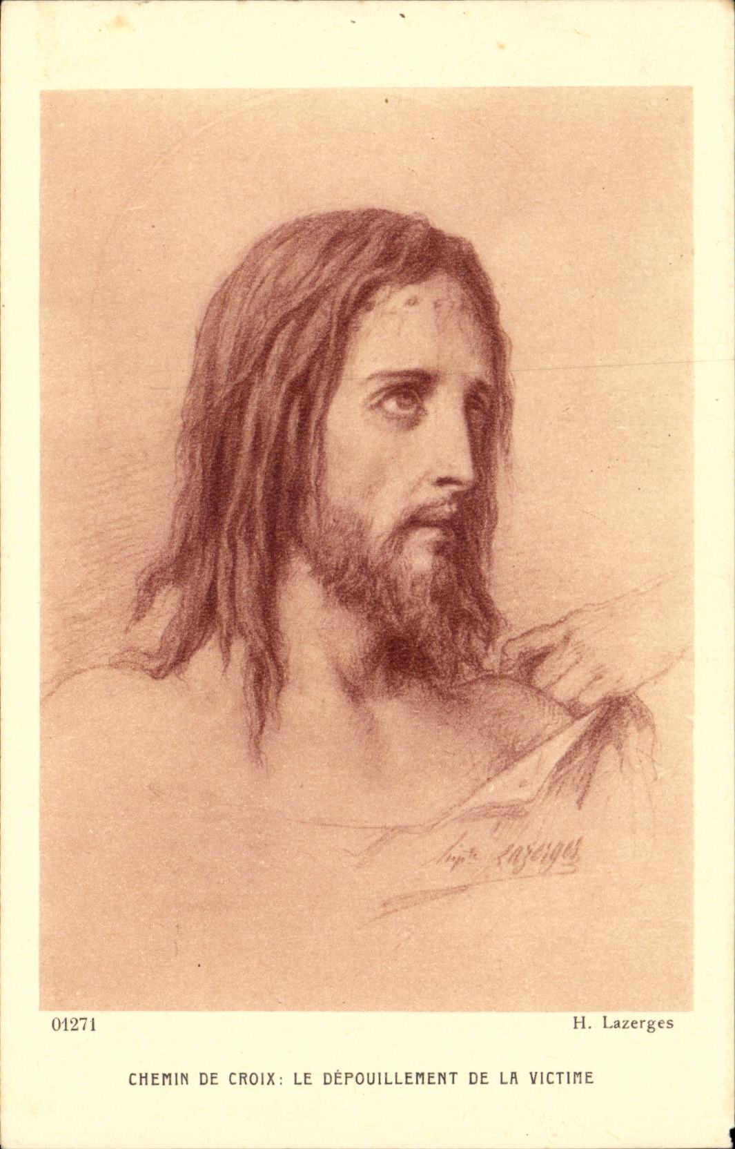 CPA Chemin de croix Les lamentations steriles Le depouillement de la victime (Christ)