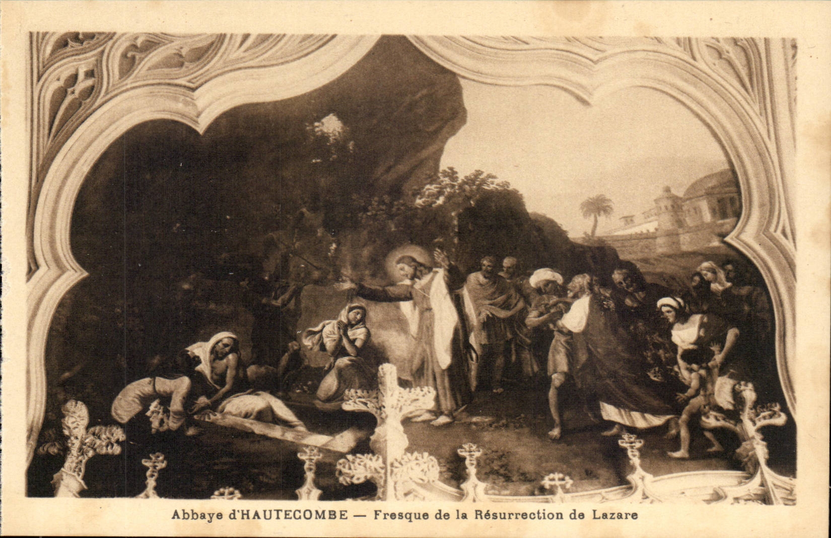 Aix les Bains - Abbey of Hautecombe - Fresco of the Resurrection of Lazare - CPA